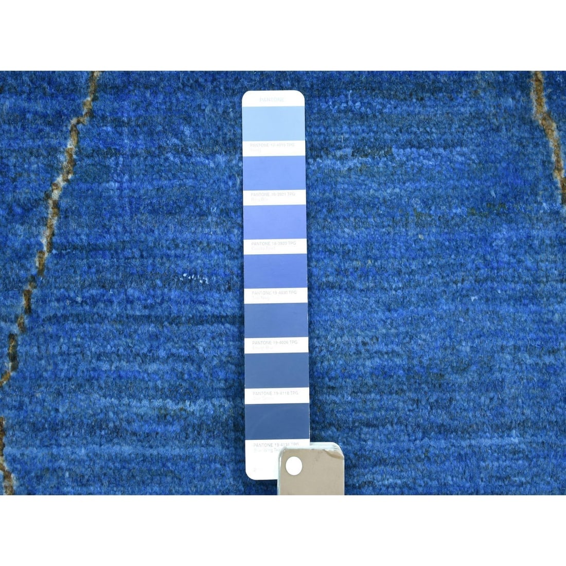 Denim Blue Hand Knotted Soft and Shiny Wool Moroccan Berber Rug - 7