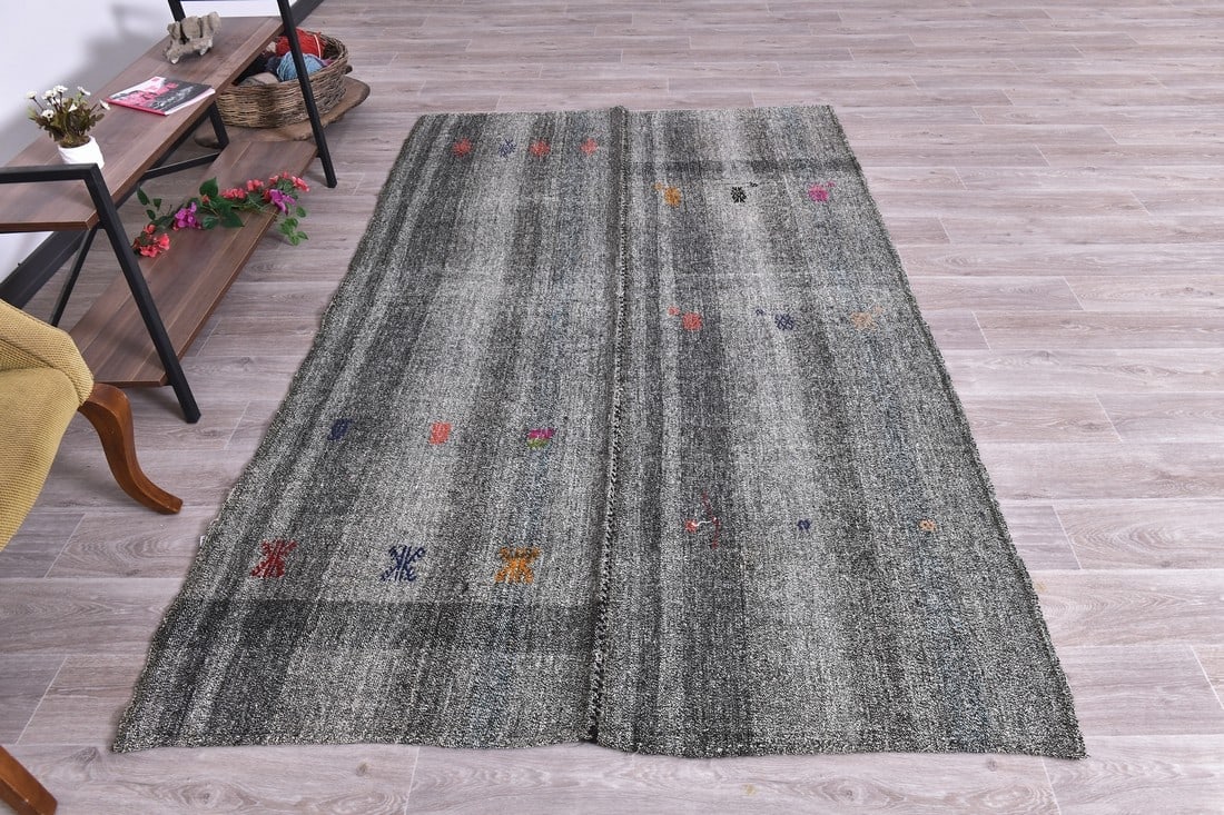 5'2'' x 8'1'' Turkish Flatweave Kilim Rug - 240591 - 3