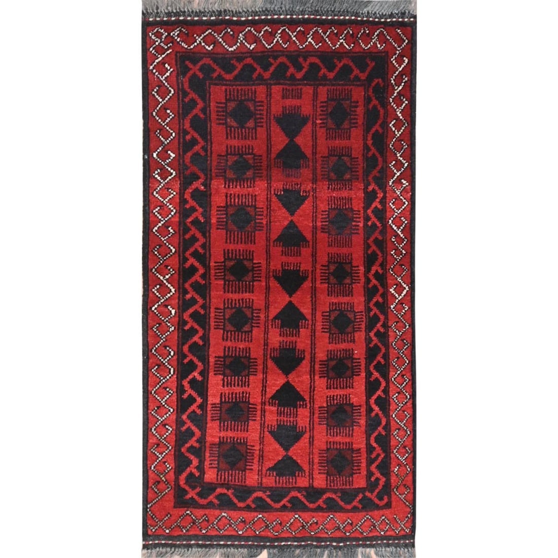 Imperial Red, Afghan Andkhoy, 100% Wool Hand Knotted Oriental Rug (1 of 7)
