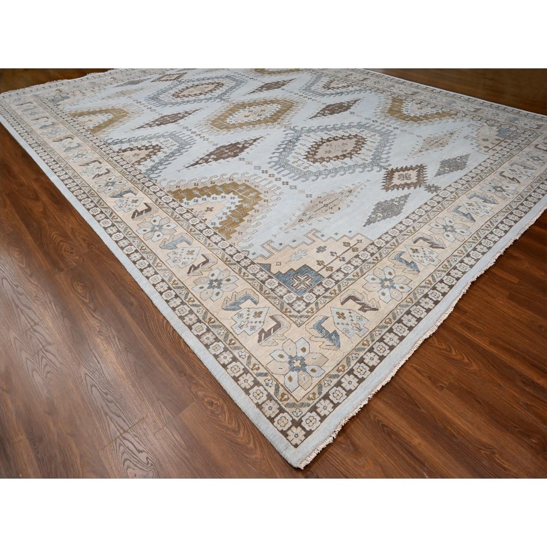Boothbay Gray Organic Wool Hand Knotted Persian Village Oversized Rug - 3