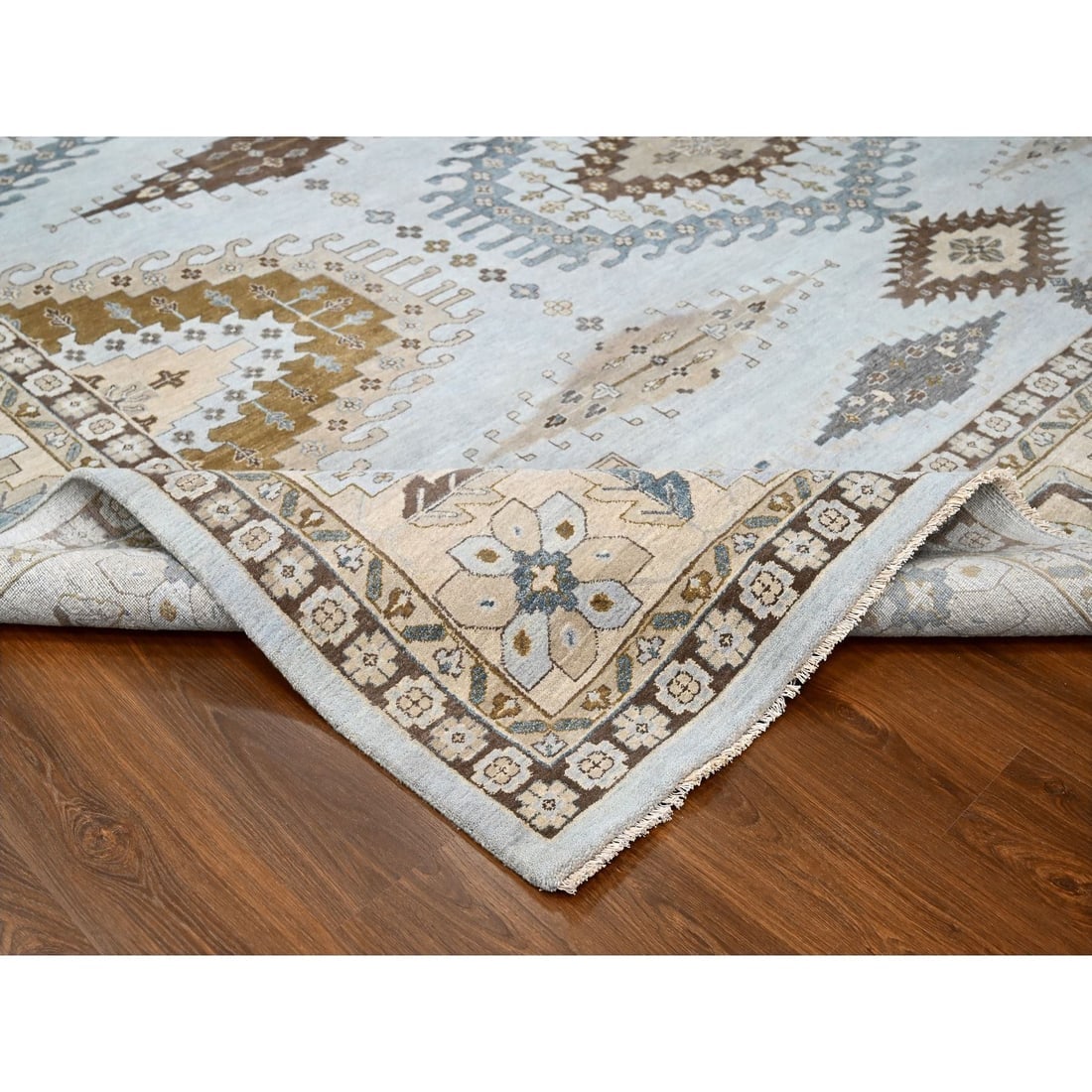 Boothbay Gray Organic Wool Hand Knotted Persian Village Oversized Rug - 6