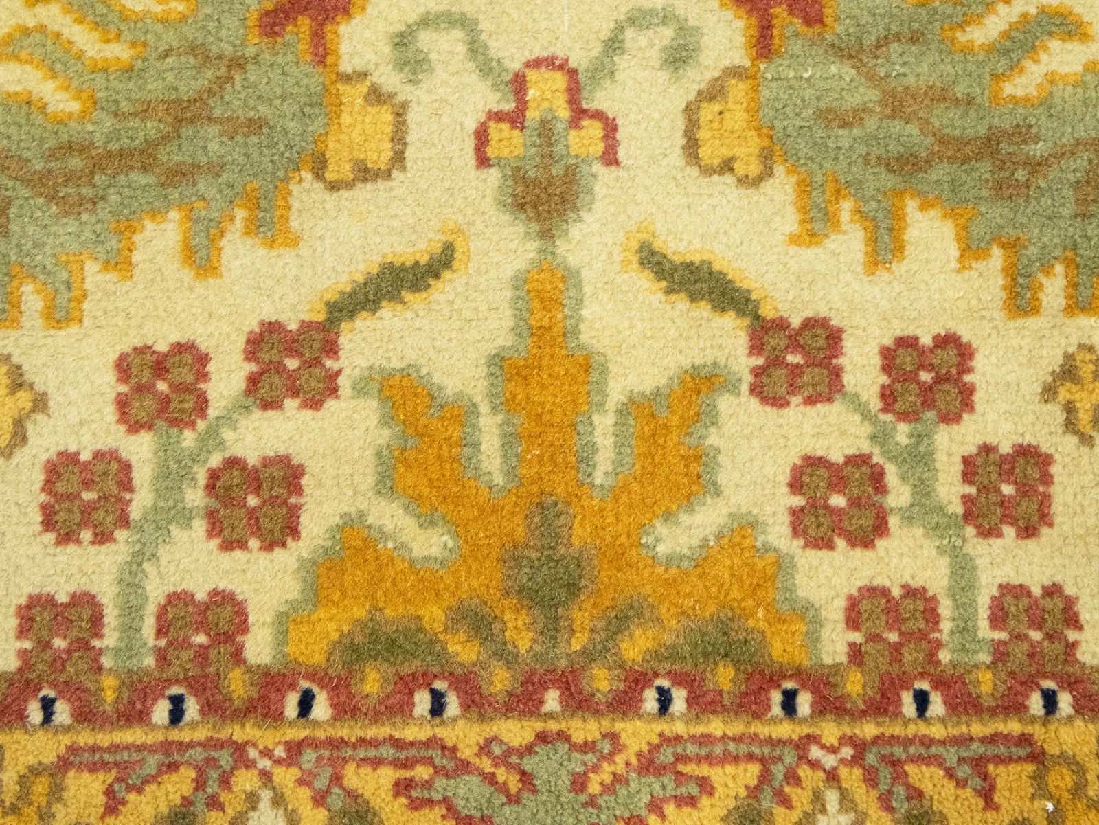 Beige Floral 2'6 x 3'11 Oushak Chobi Oriental Rug - 10