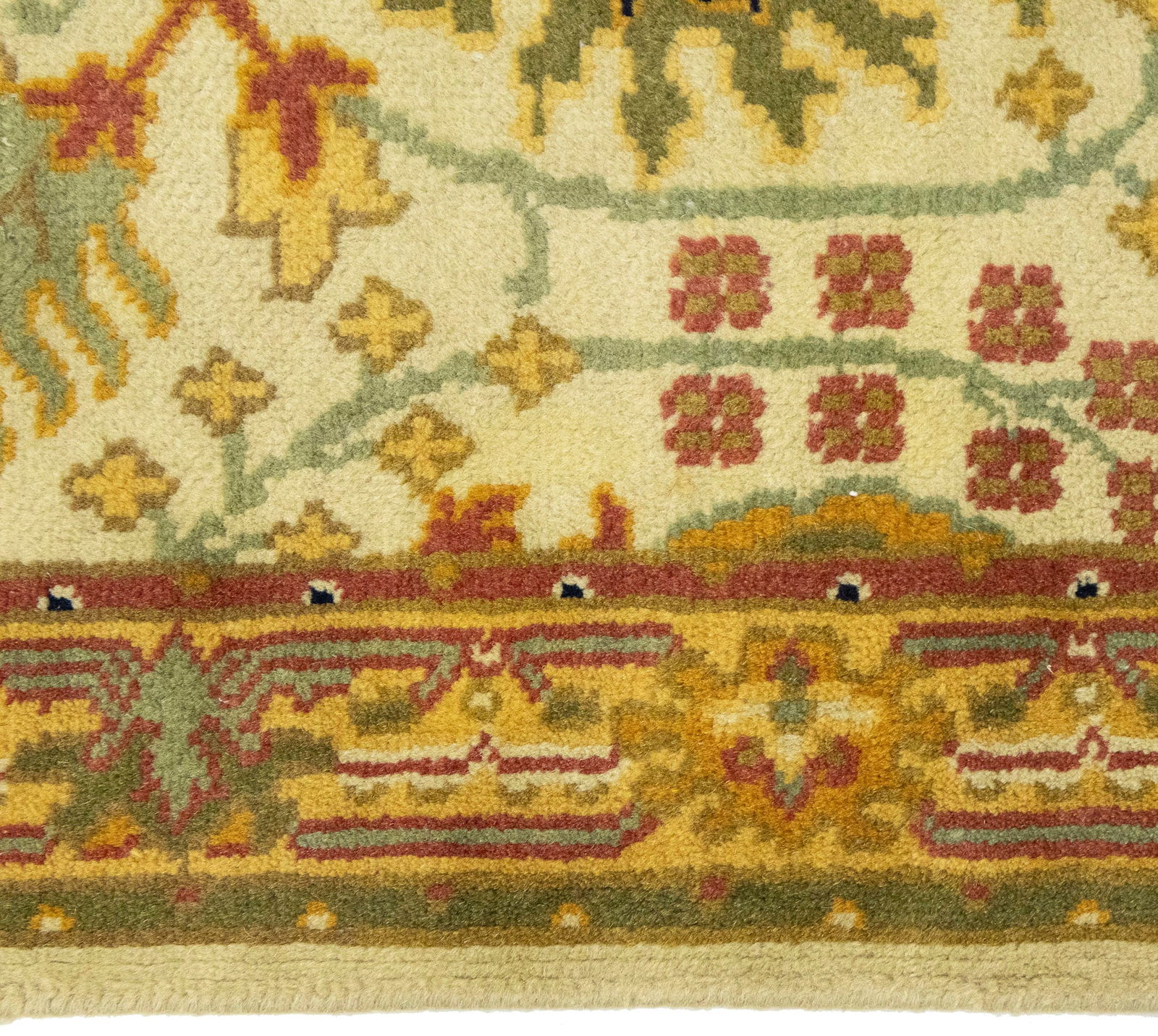 Beige Floral 2'6 x 3'11 Oushak Chobi Oriental Rug - 9