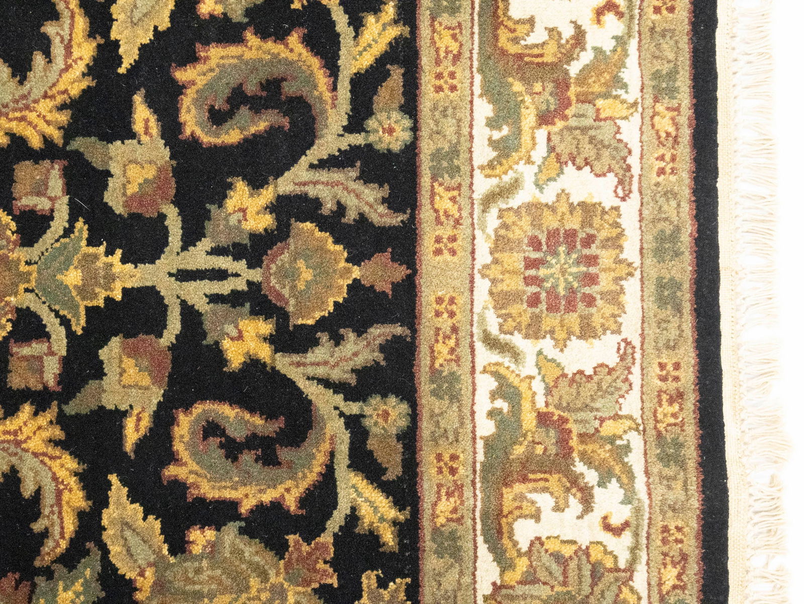 Black Floral Classic 4X6 Agra Jaipur Oriental Rug - 10