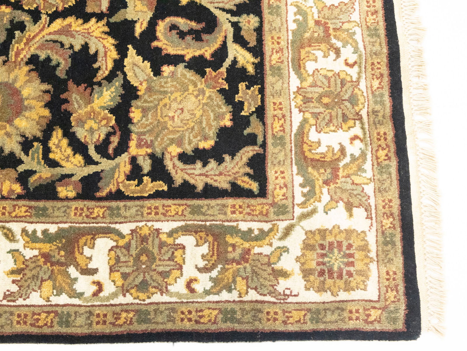 Black Floral Classic 4X6 Agra Jaipur Oriental Rug - 9