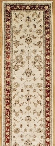 Hand Knotted Peshawar Runner Ivory Red Wool Oriental Area Rug 2'9" x 17'8" - 4