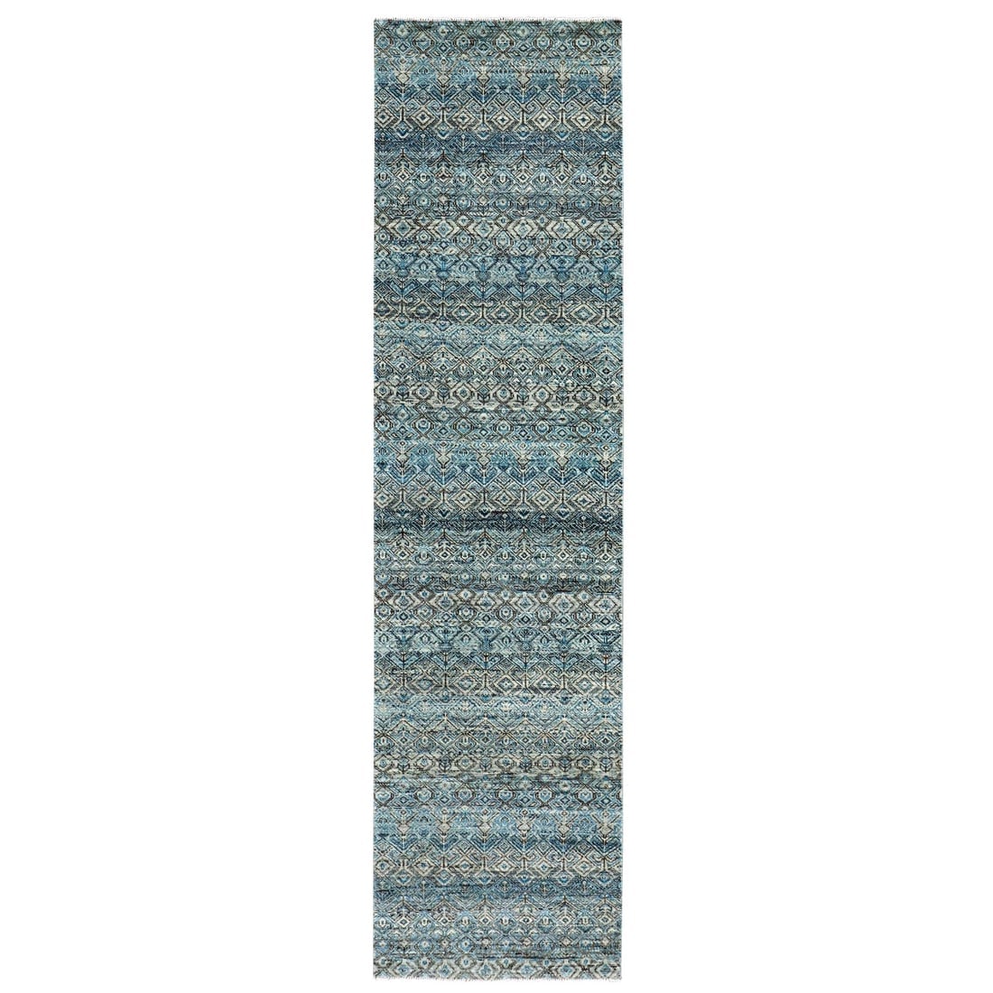 Yale Blue, 100% Wool, Hand Knotted, Kohinoor Herat Design Runner Rug (1 of 7)