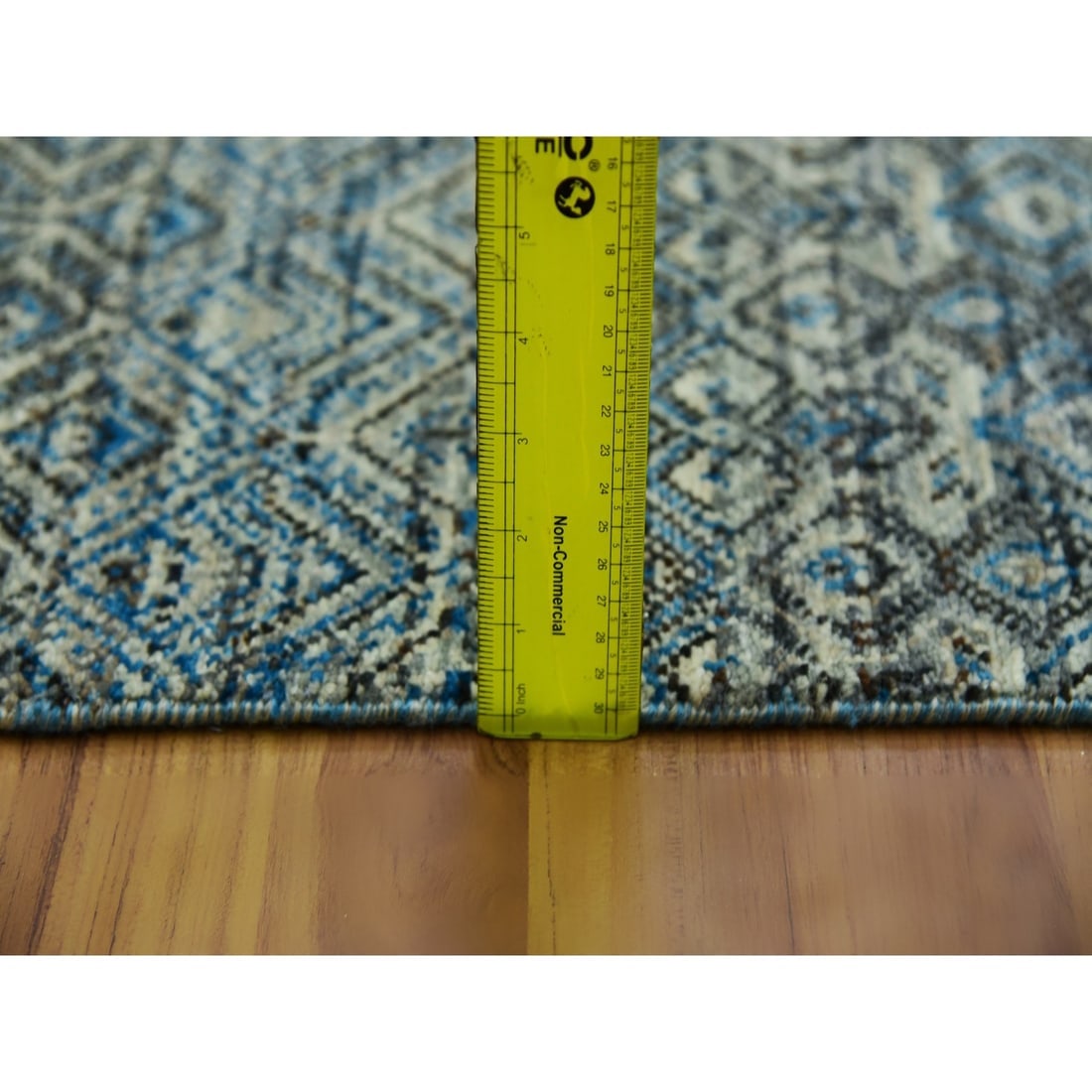 Yale Blue, 100% Wool, Hand Knotted, Kohinoor Herat Design Runner Rug - 6