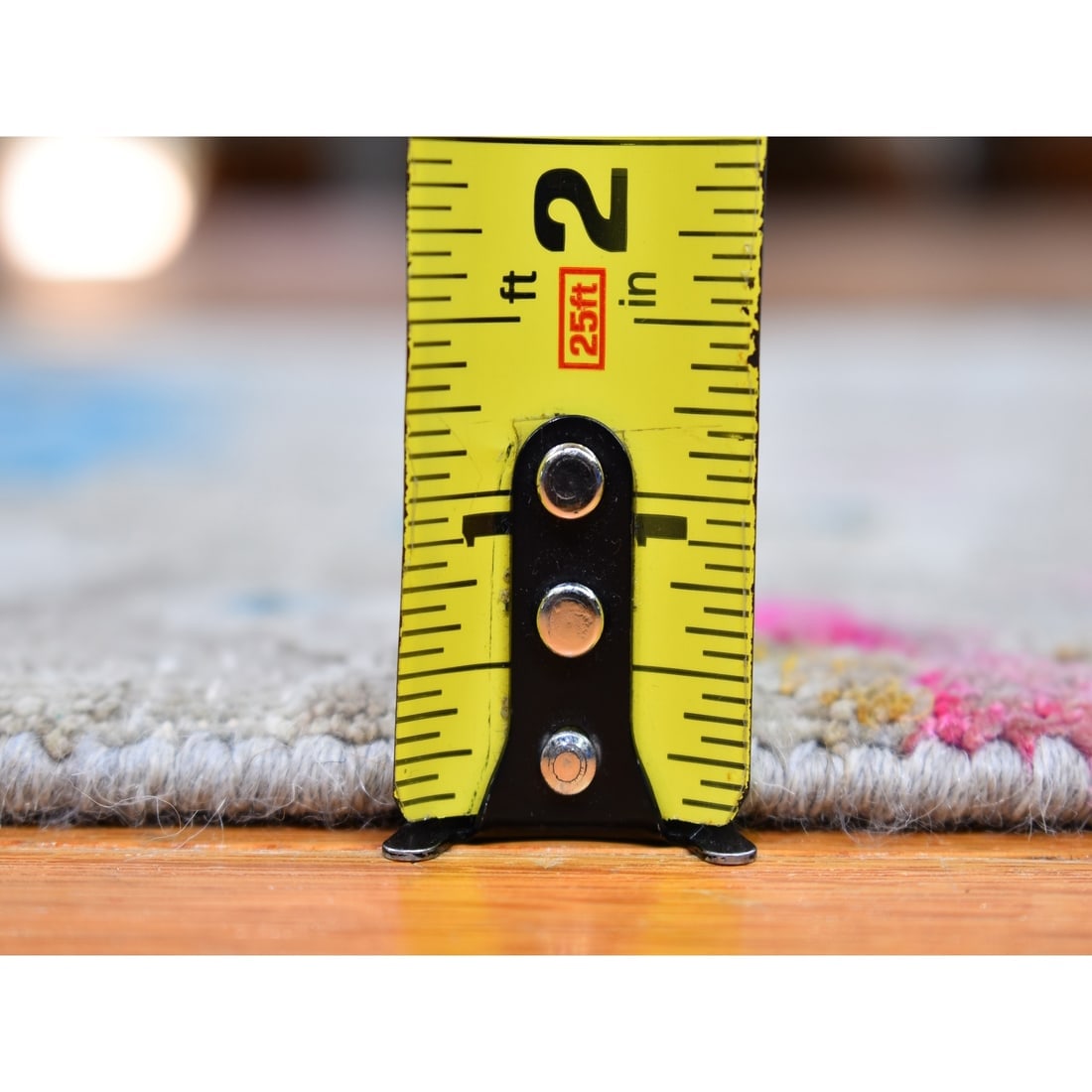 Colorful Sari Silk with Textured Wool Oushak Influence Handknotted Rug - 5