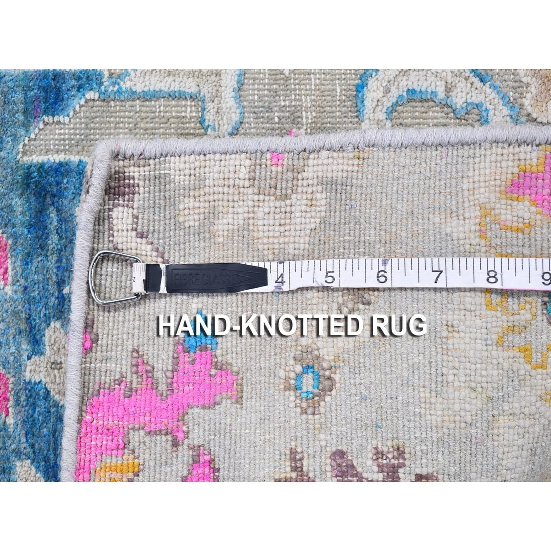 Colorful Sari Silk with Textured Wool Oushak Influence Handknotted Rug - 6