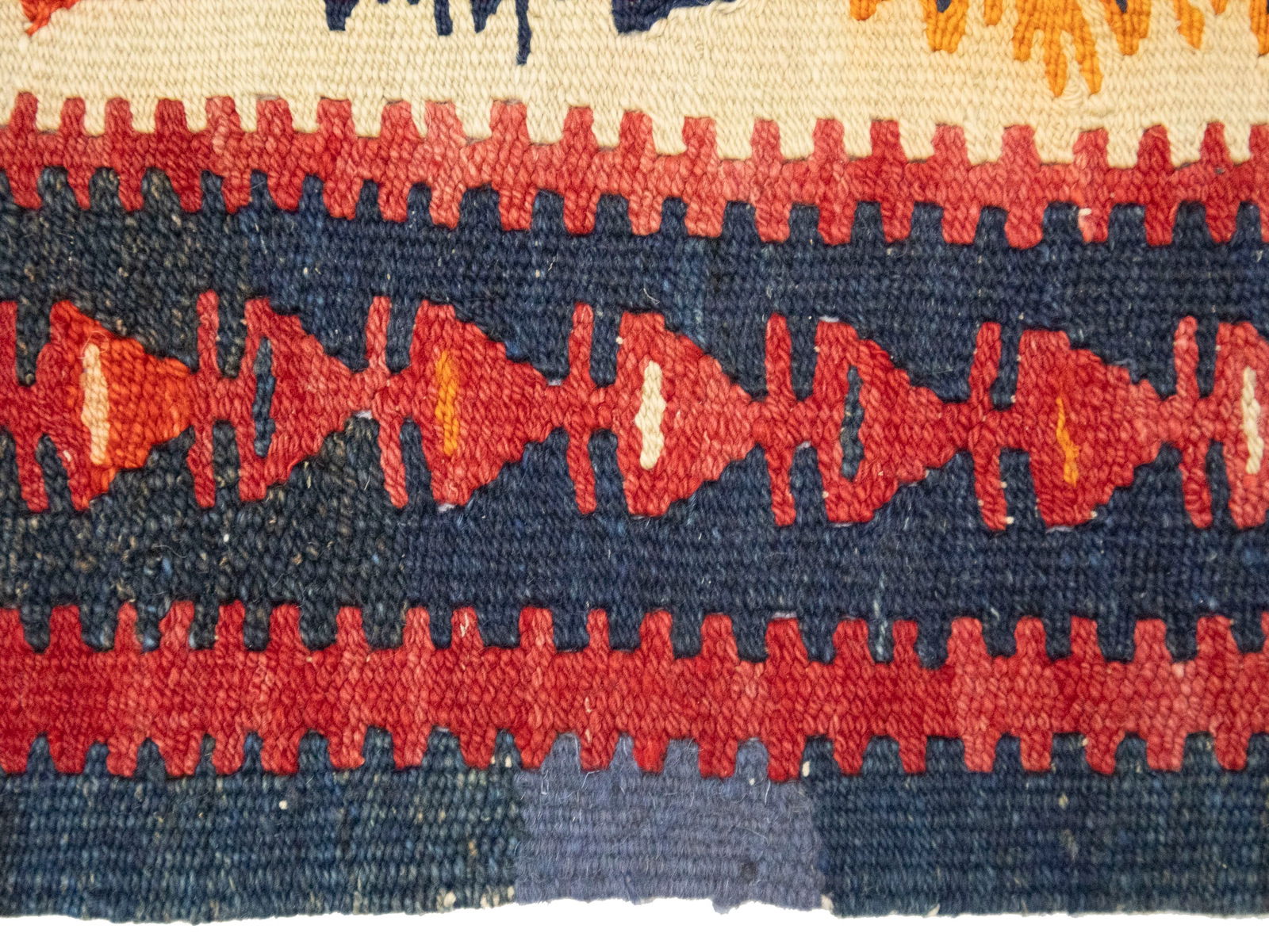 Multicolored Tribal Kelim 4X9 Persian Runner Rug - 13