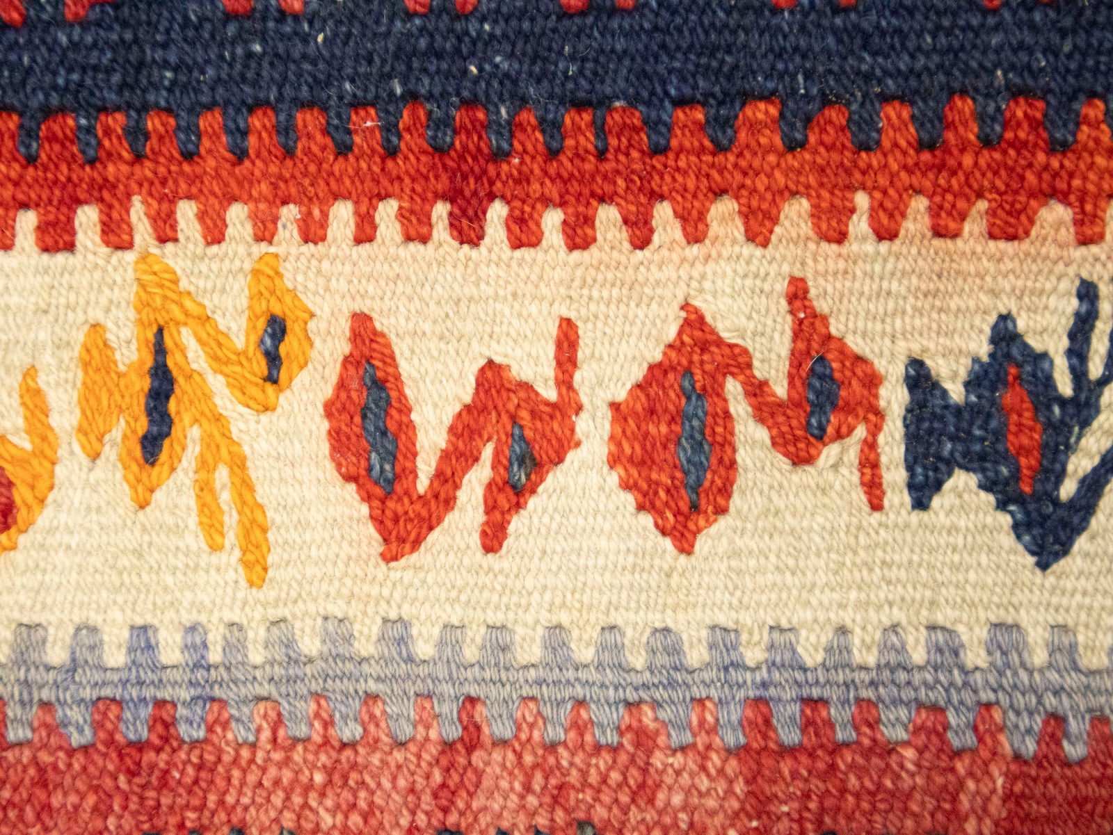 Multicolored Tribal Kelim 4X9 Persian Runner Rug - 15