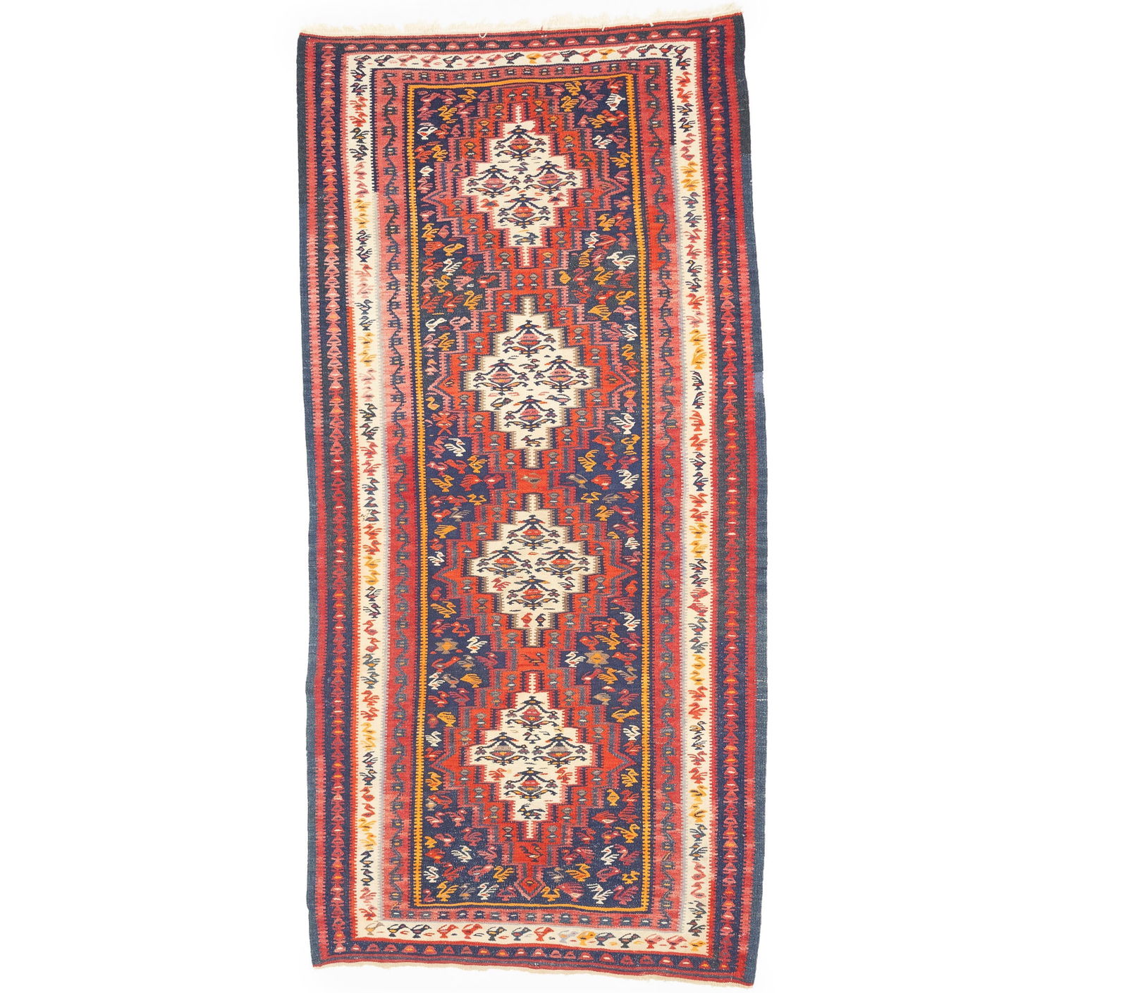 Multicolored Tribal Kelim 4X9 Persian Runner Rug (1 of 17)