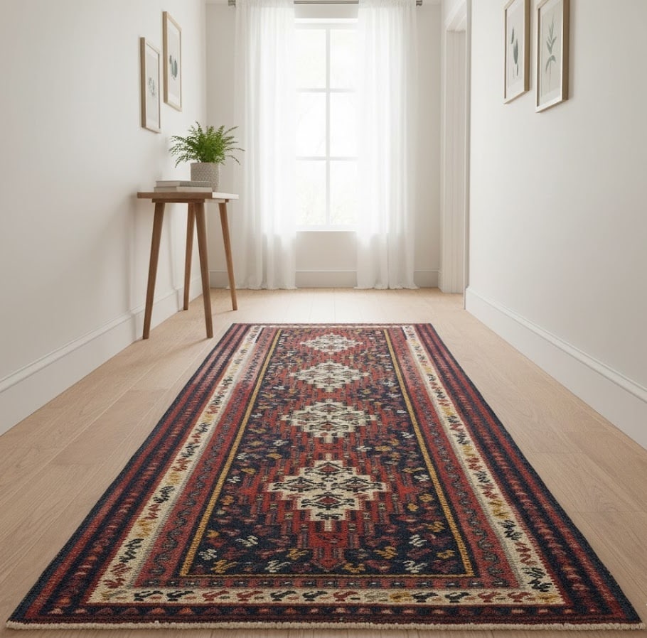 Multicolored Tribal Kelim 4X9 Persian Runner Rug - 2