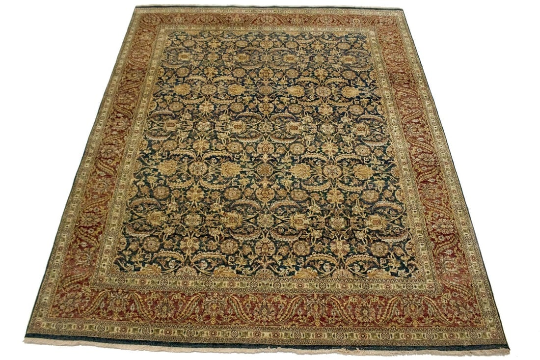 Hale Navy Floral 8X10 Indo-Tabriz Oriental Rug - 12