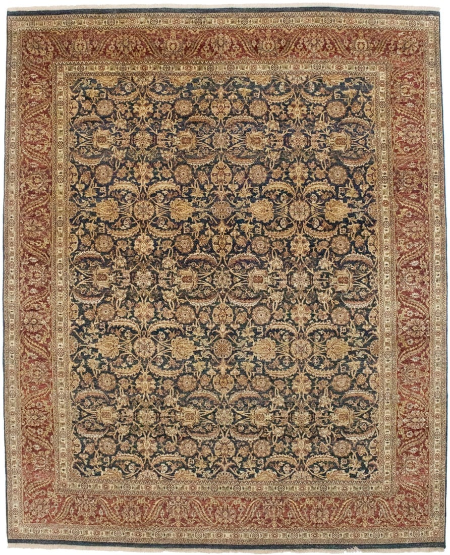Hale Navy Floral 8X10 Indo-Tabriz Oriental Rug (1 of 14)