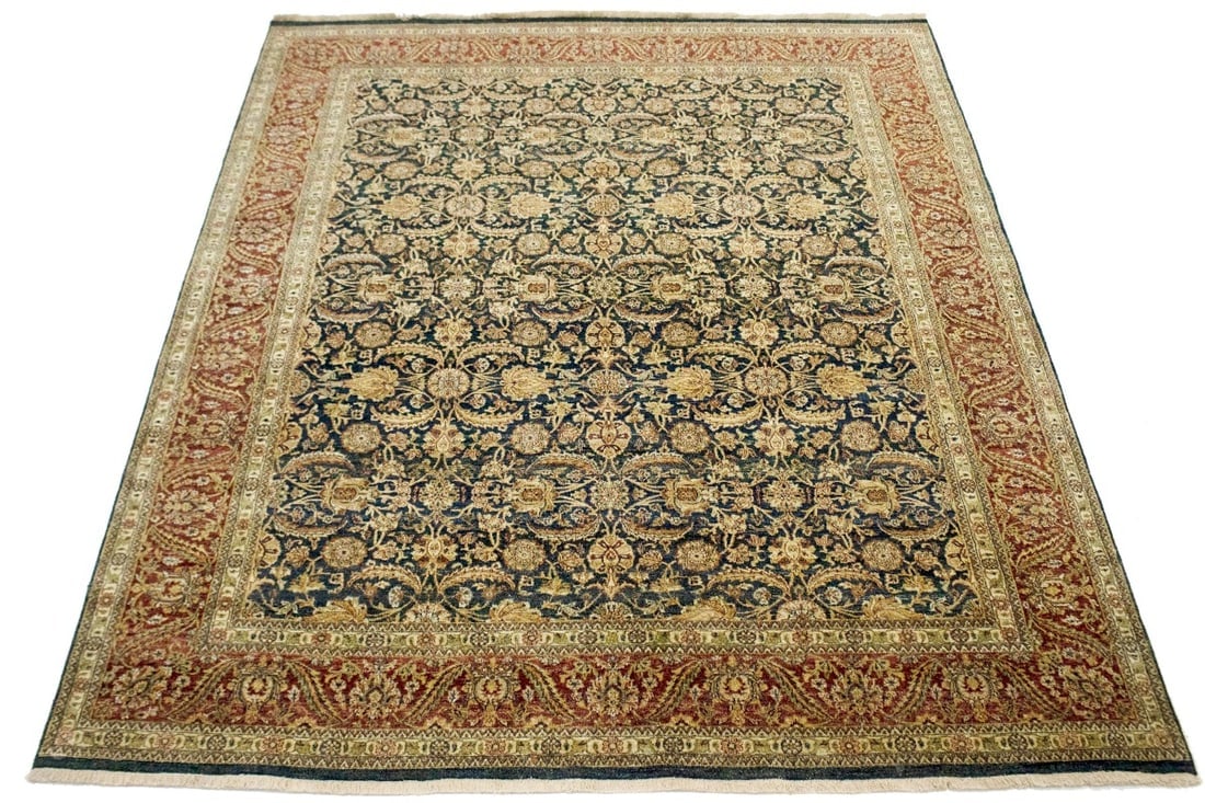 Hale Navy Floral 8X10 Indo-Tabriz Oriental Rug - 2