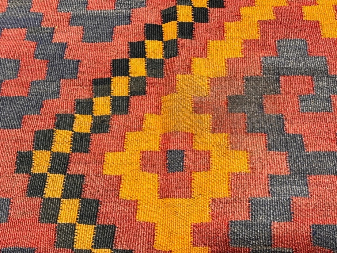 Hand-Knotted Maymana Kilim Tribal Flatweave Wool Oriental Rug 6'8" x 10'1" - 9