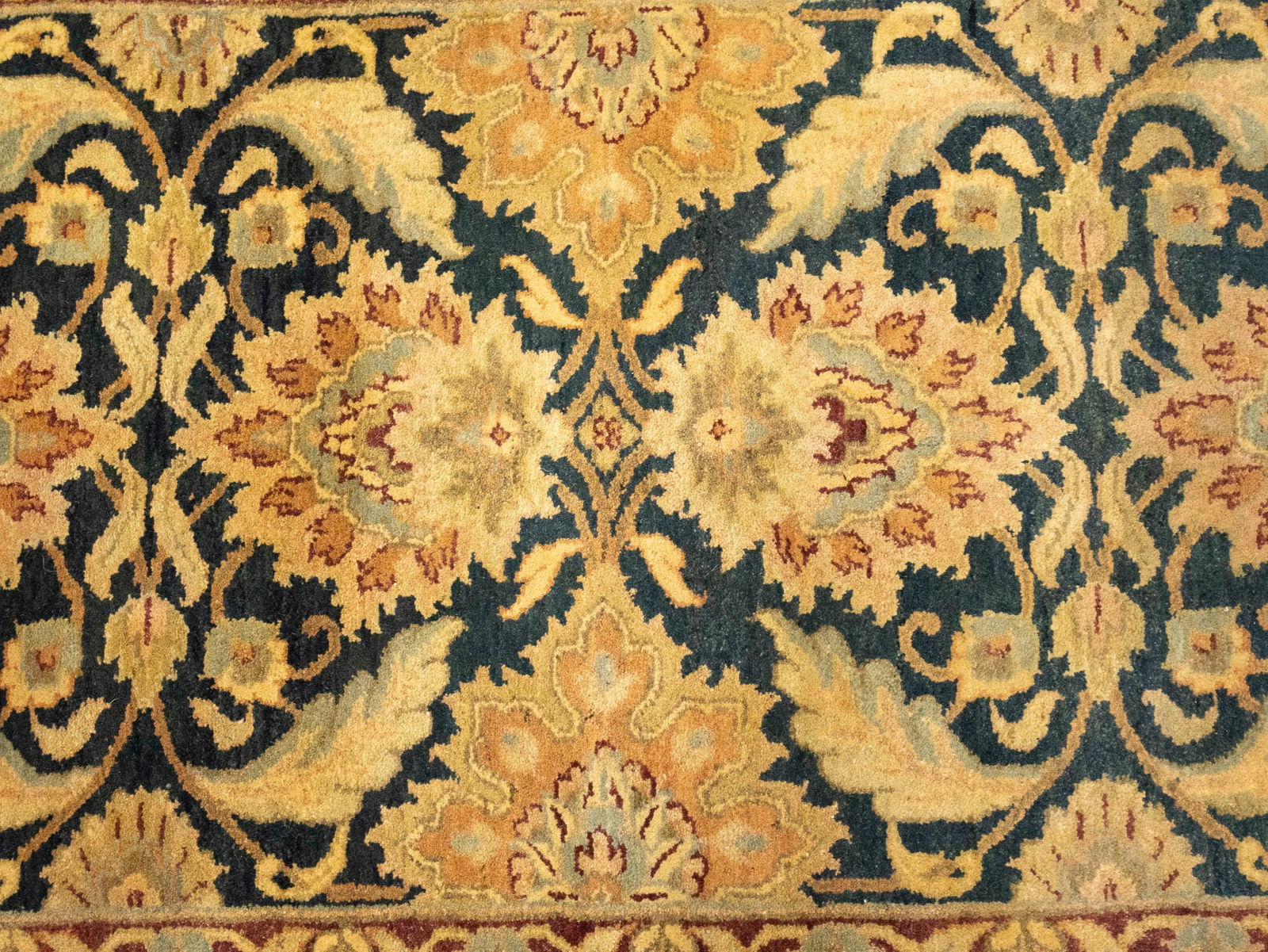 Dark Gray Floral Classic 3X12 Agra Jaipur Oriental Runner Rug - 7