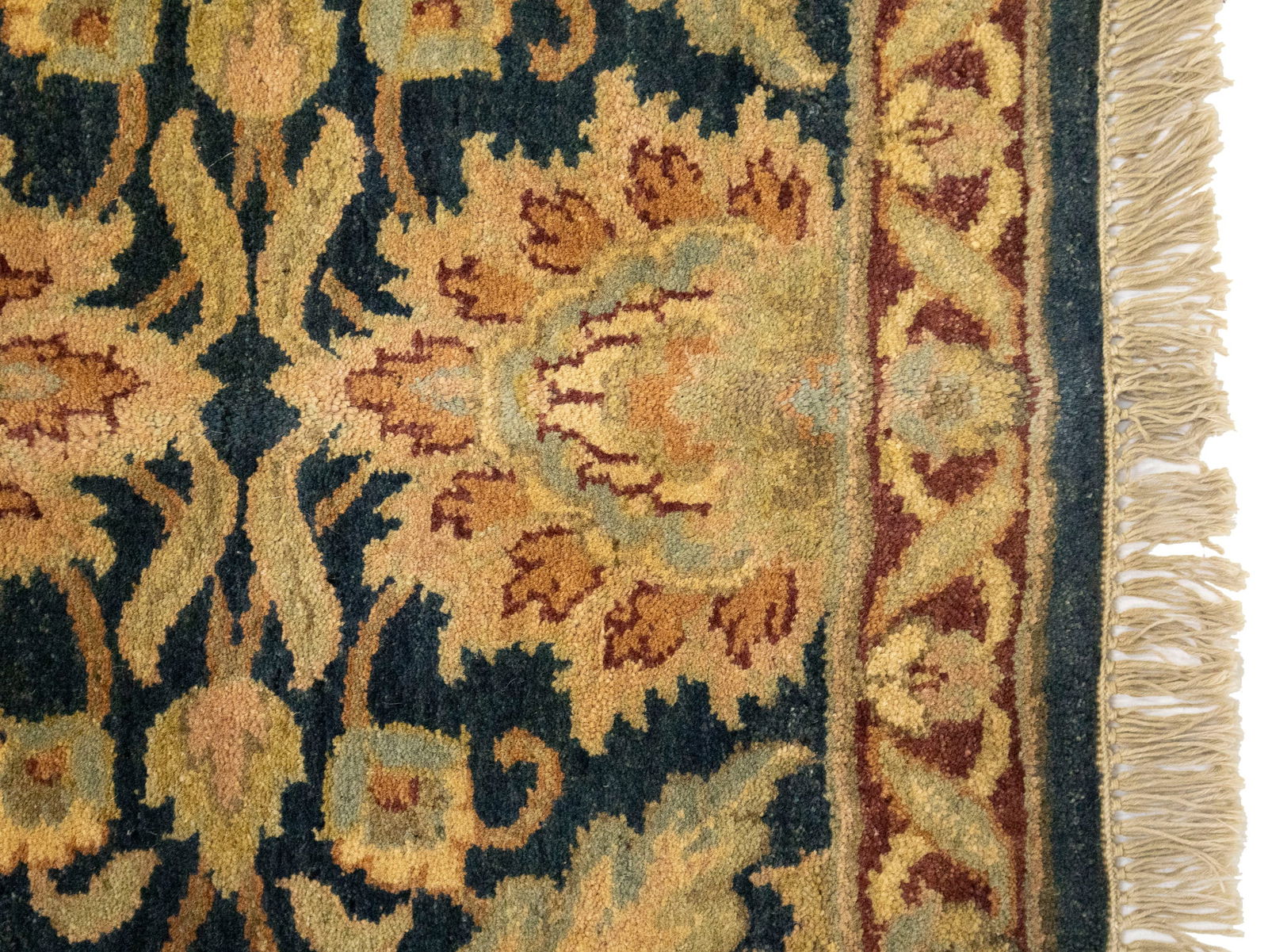 Dark Gray Floral Classic 3X12 Agra Jaipur Oriental Runner Rug - 9