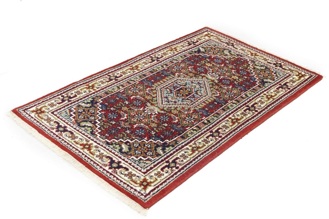 Red Floral Tribal 3'2X5'4 Indo-Bidjar Oriental Rug - 3
