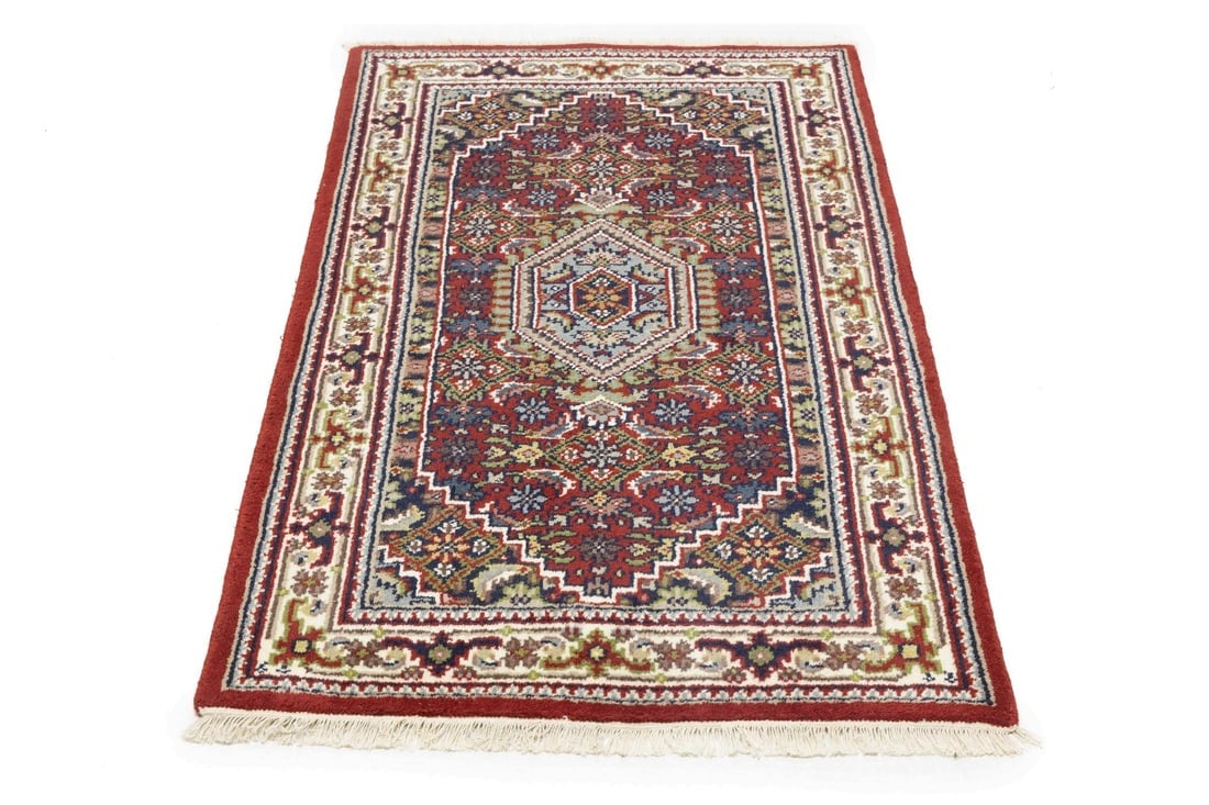 Red Floral Tribal 3'2X5'4 Indo-Bidjar Oriental Rug - 4