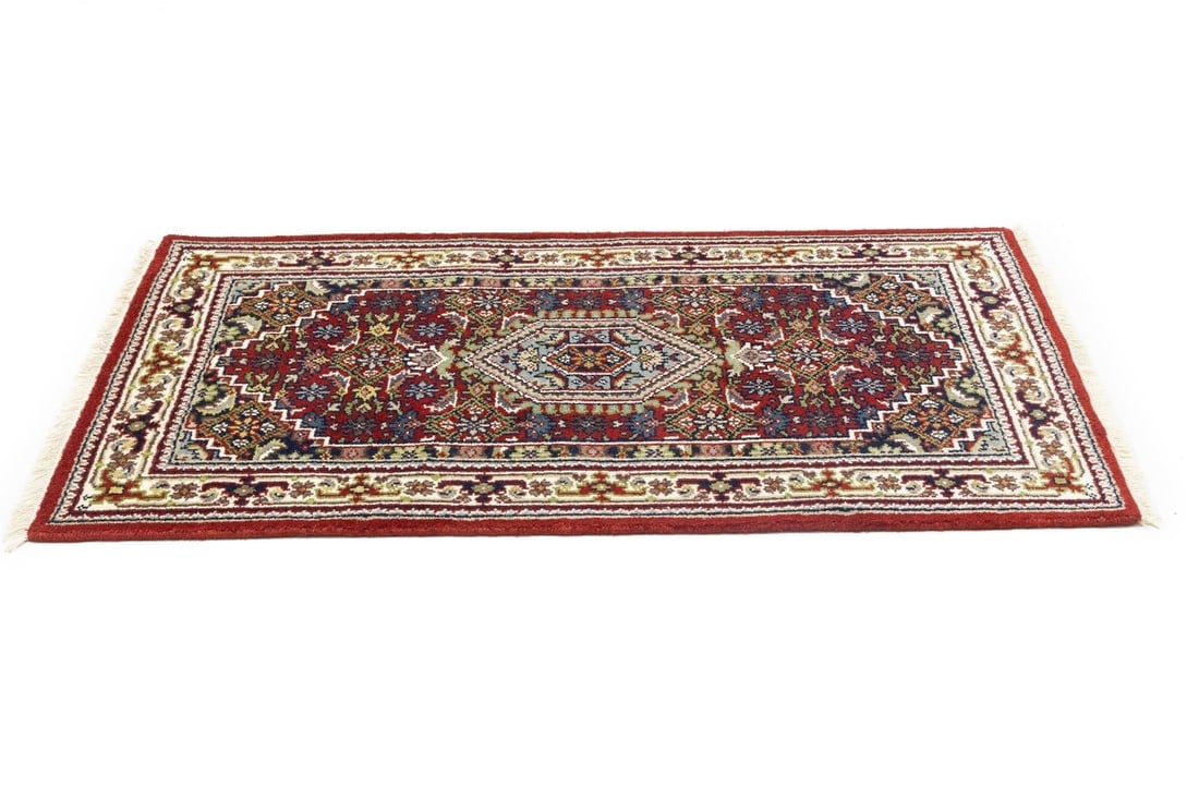 Red Floral Tribal 3'2X5'4 Indo-Bidjar Oriental Rug - 6