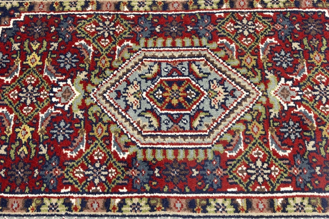 Red Floral Tribal 3'2X5'4 Indo-Bidjar Oriental Rug - 7