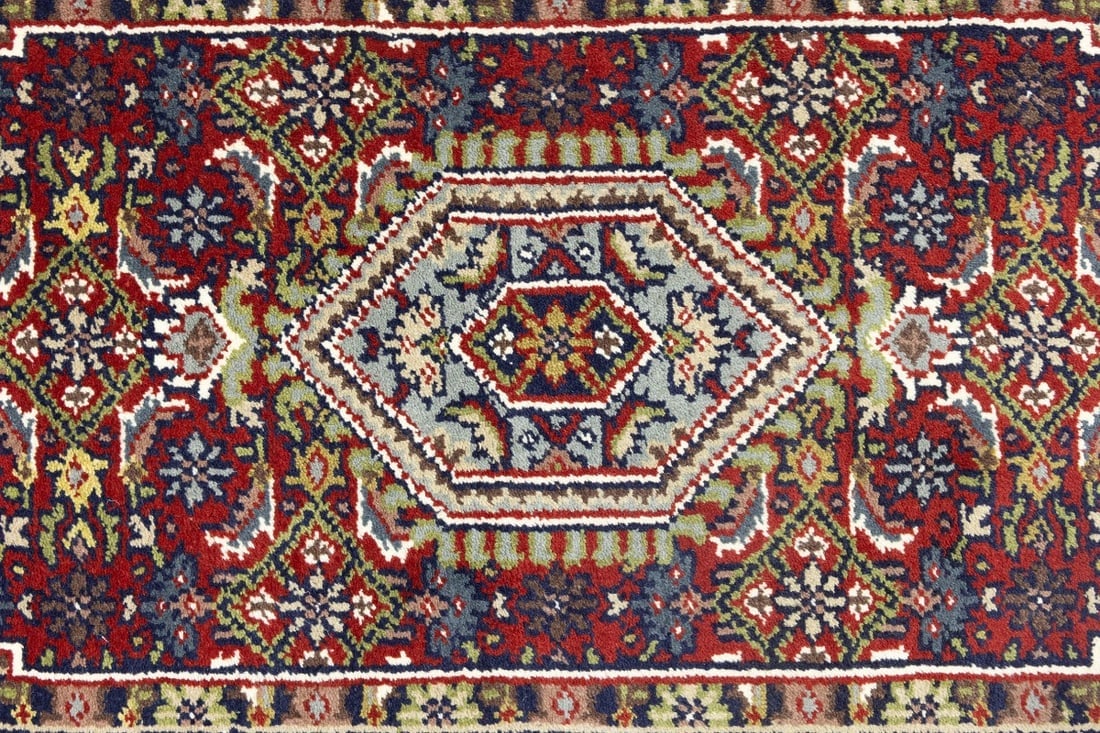 Red Floral Tribal 3'2X5'4 Indo-Bidjar Oriental Rug - 9