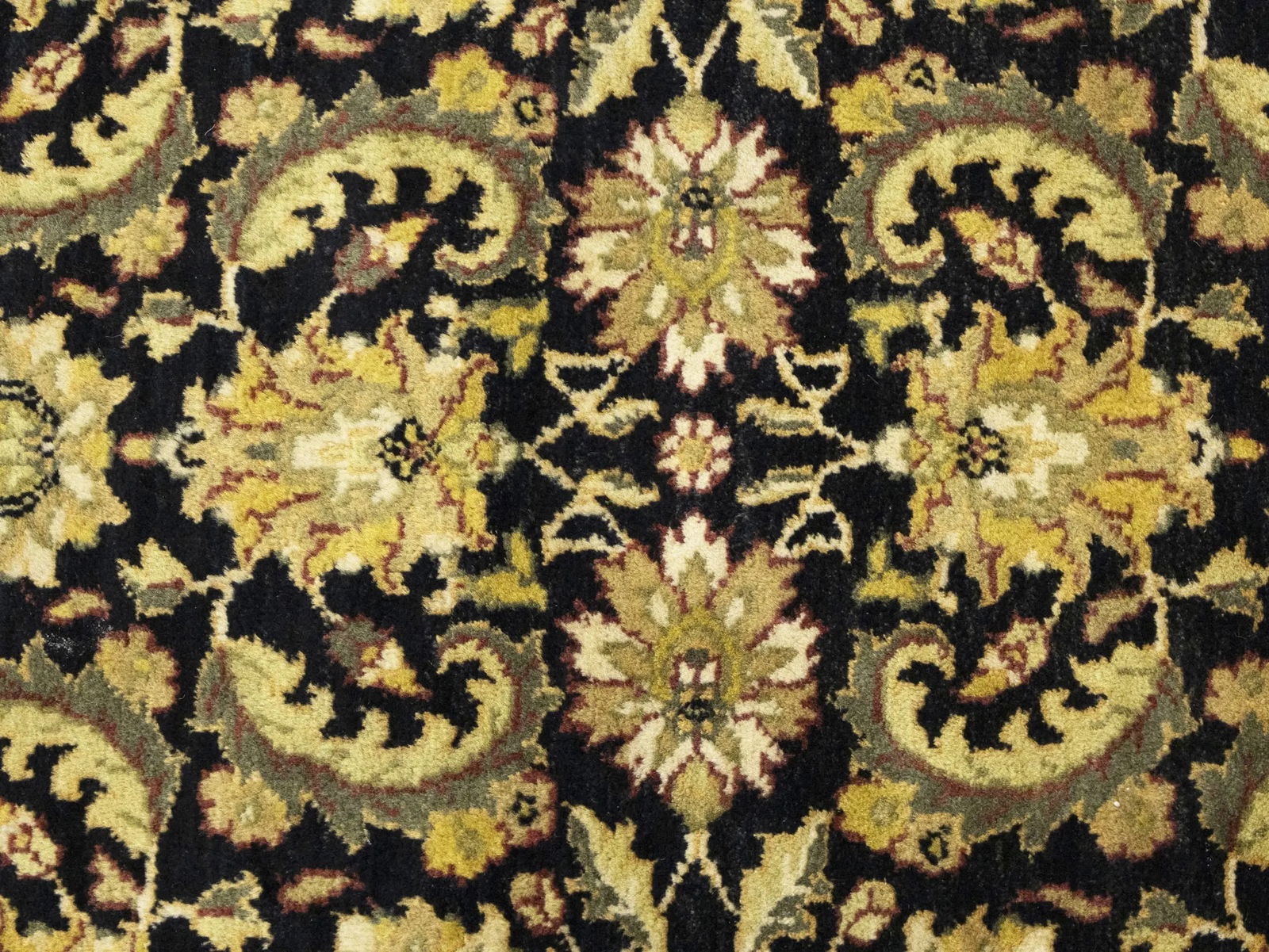 Black Floral Classic 3X8 Agra Jaipur Oriental Runner Rug - 7