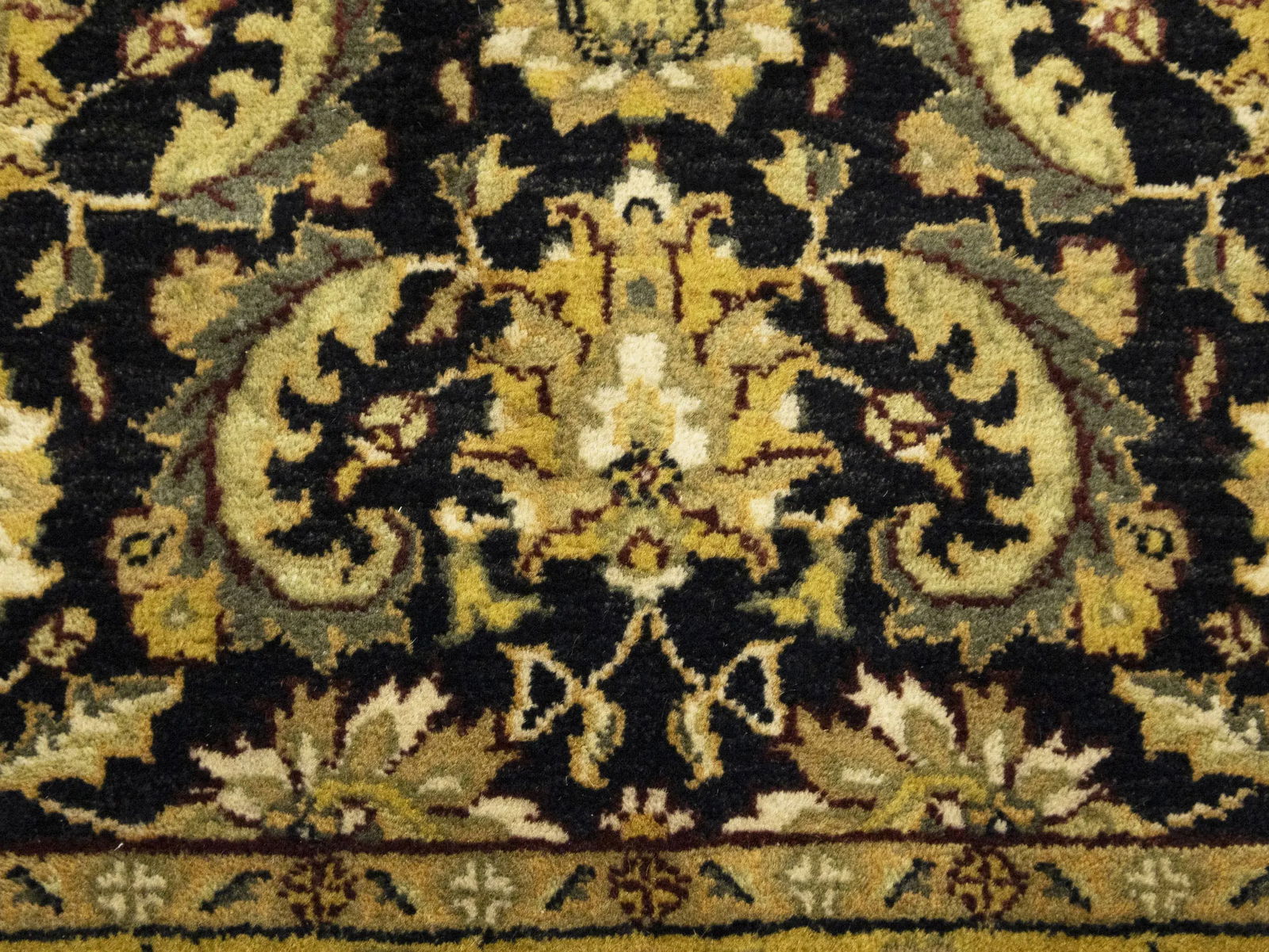 Black Floral Classic 3X8 Agra Jaipur Oriental Runner Rug - 9