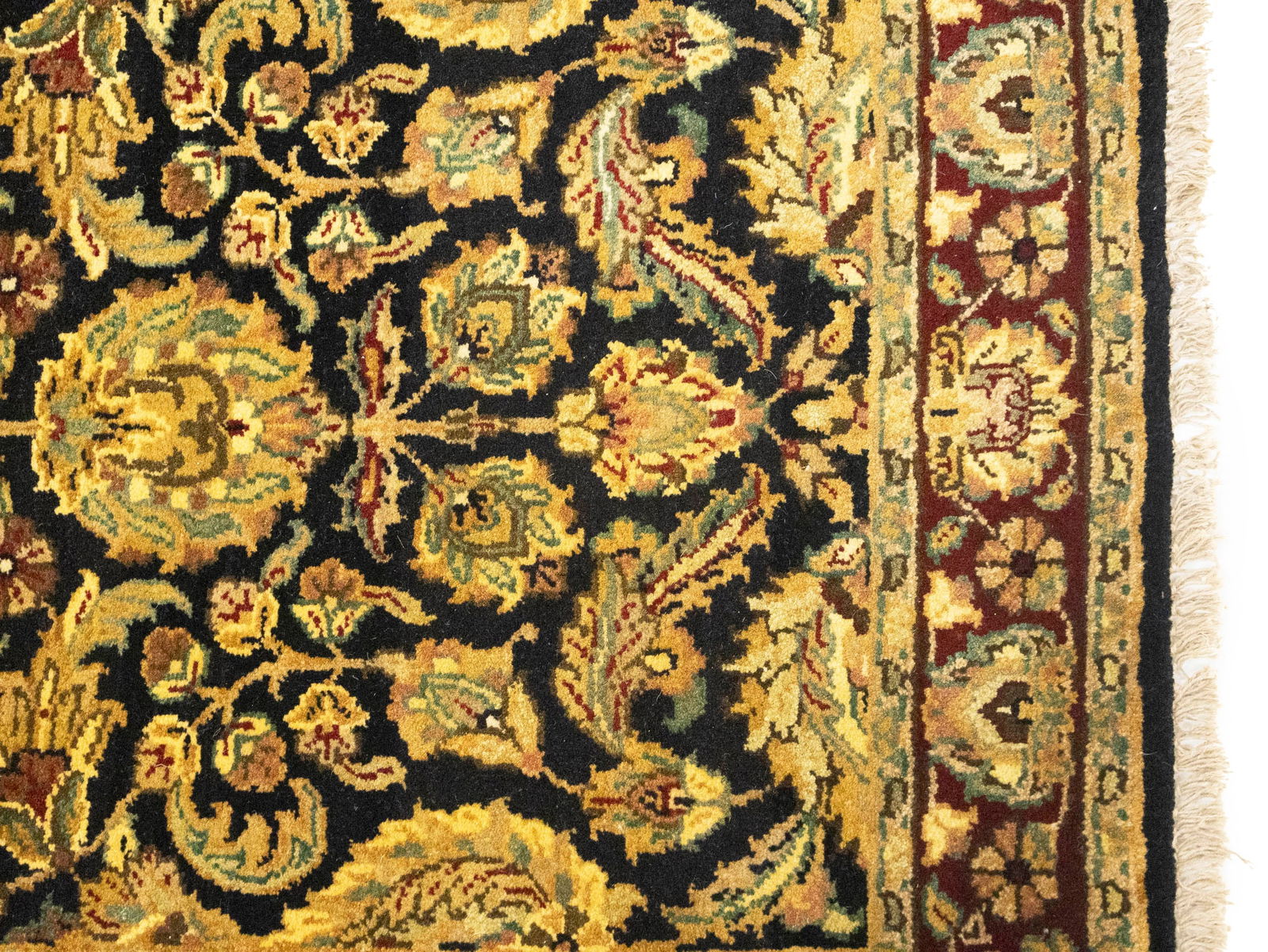 Black Floral Classic 3X5 Agra Jaipur Oriental Rug - 10