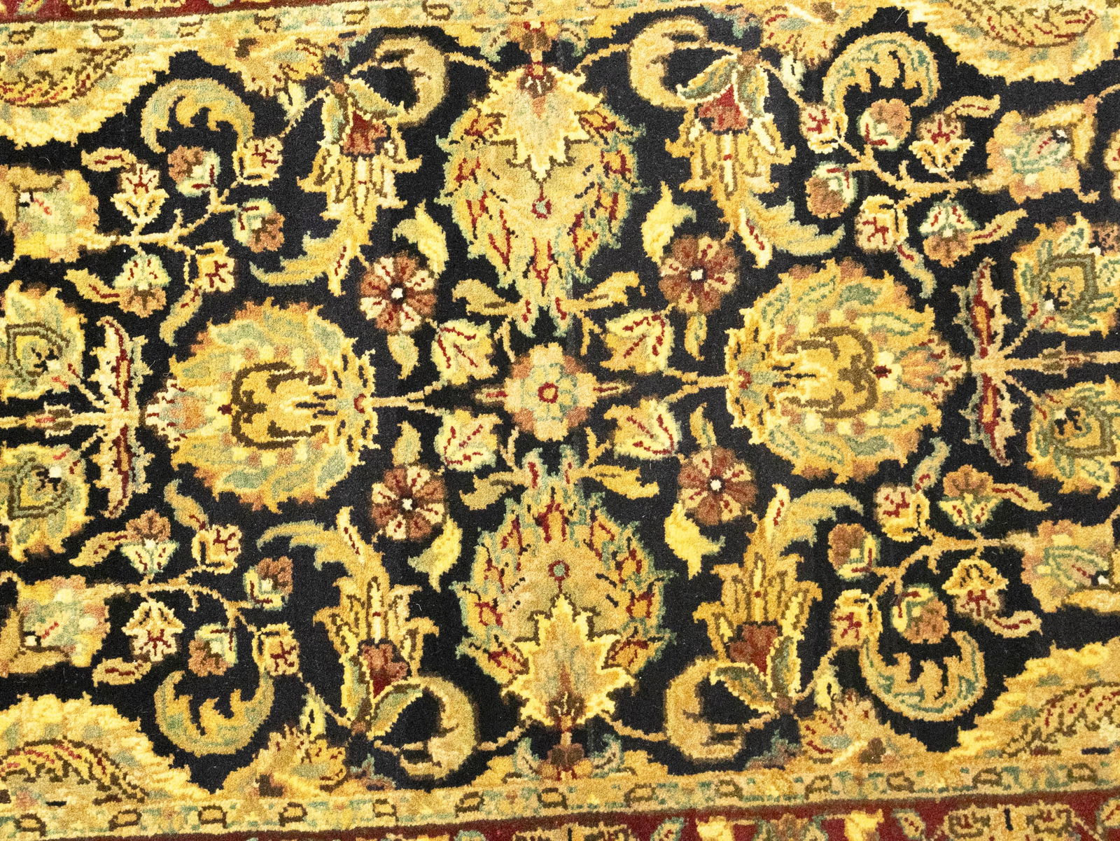 Black Floral Classic 3X5 Agra Jaipur Oriental Rug - 8