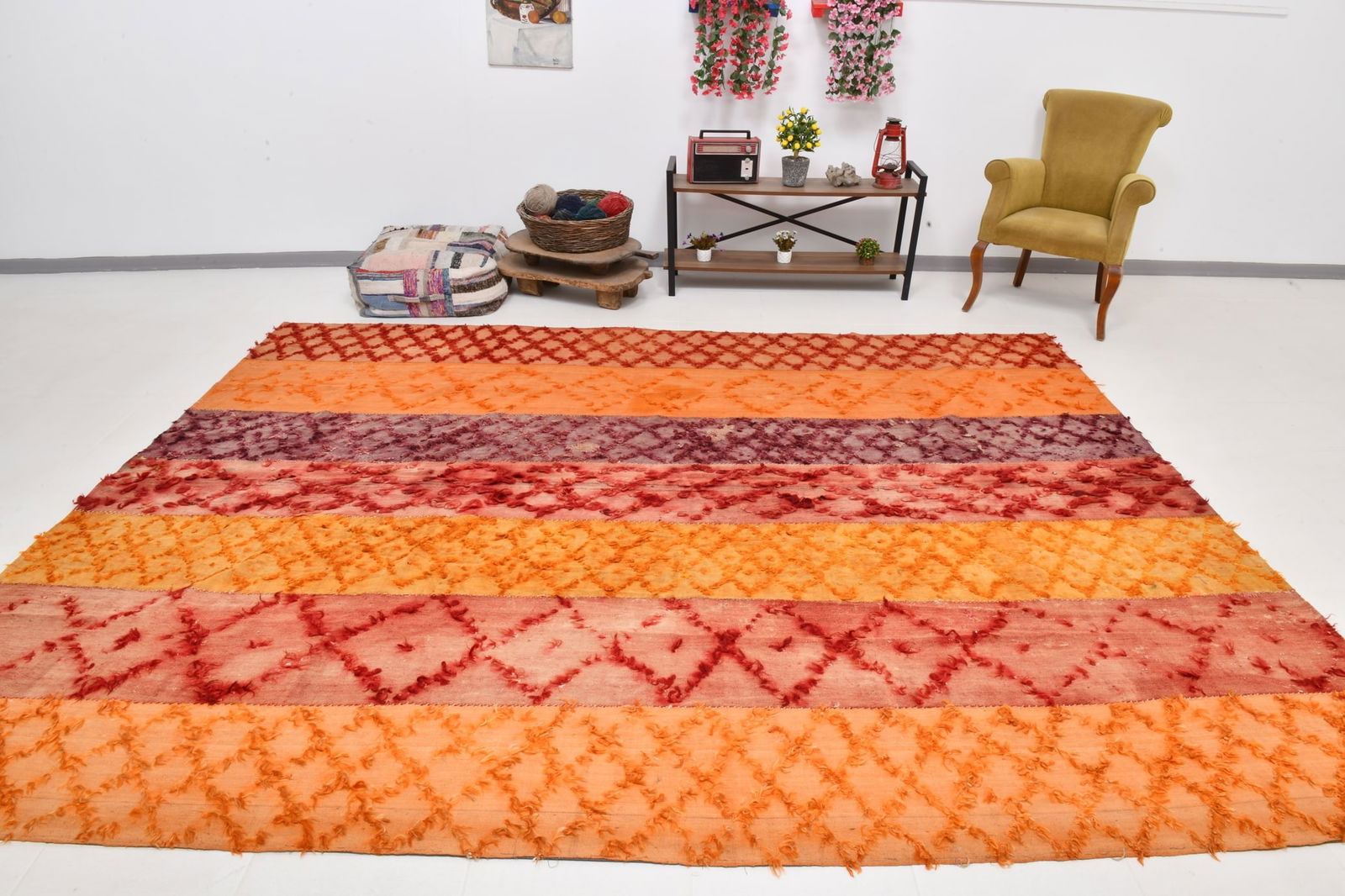 8'10'' x 11'5'' Tulu Filikli Kilim Rug - 70217 - 5