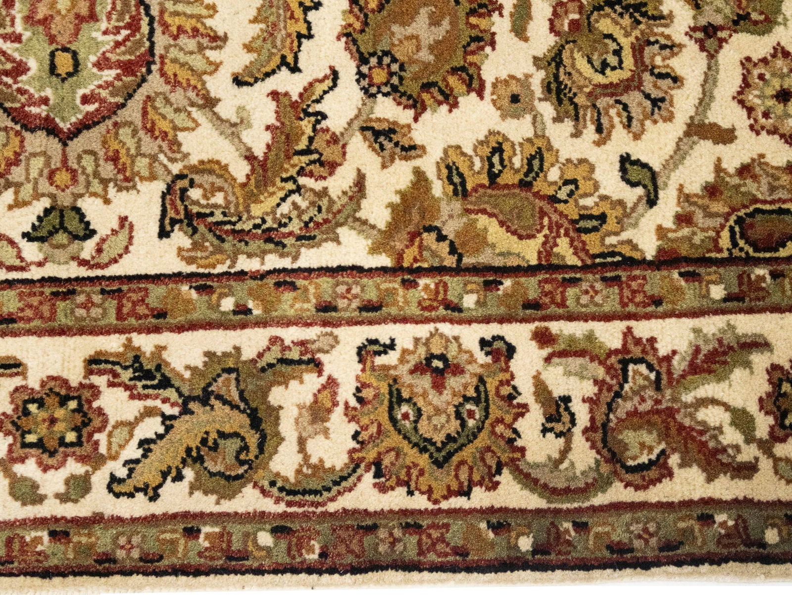 Cream Floral Classic 4X6 Agra Jaipur Oriental Rug - 10