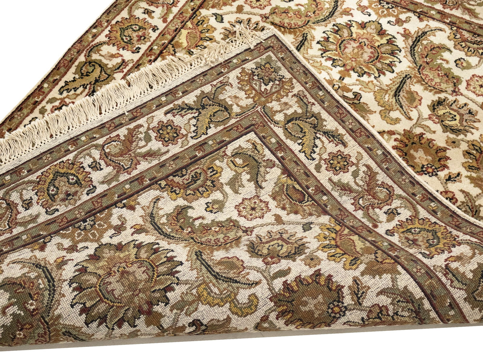 Cream Floral Classic 4X6 Agra Jaipur Oriental Rug - 13