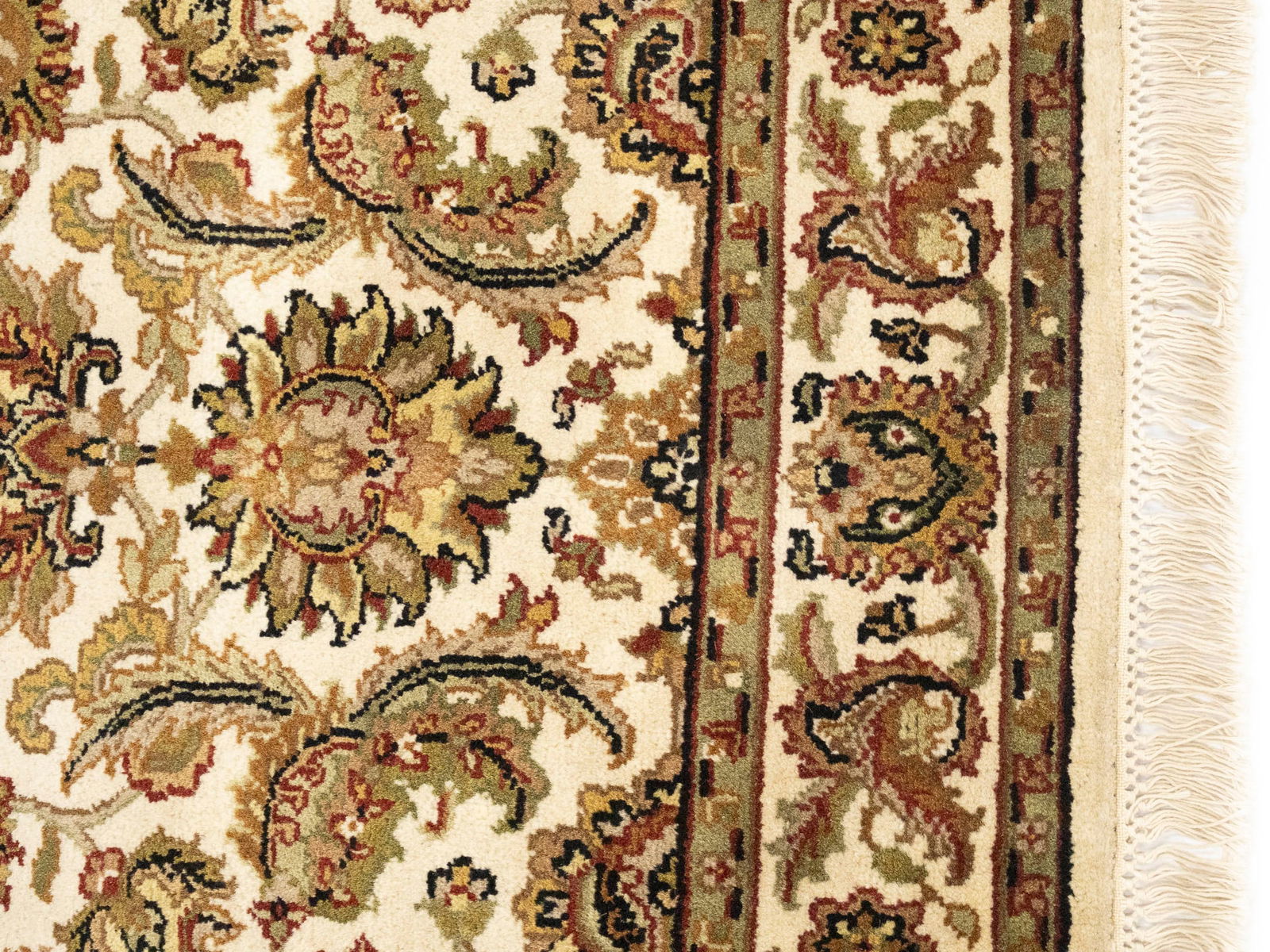 Cream Floral Classic 4X6 Agra Jaipur Oriental Rug - 9