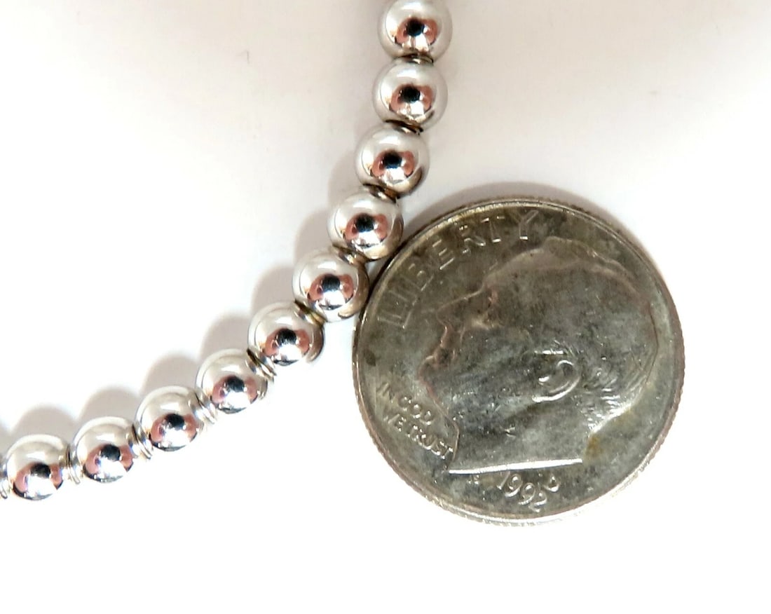 .24ct natural round Accordion Expandable Bead Link Slip On Bracelet 14 Karat** - 3