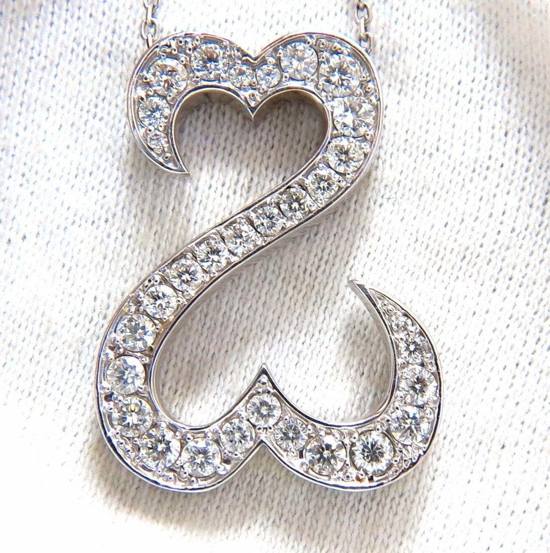 1.40ct natural diamonds double heart pendant 14kt 10658** (1 of 7)