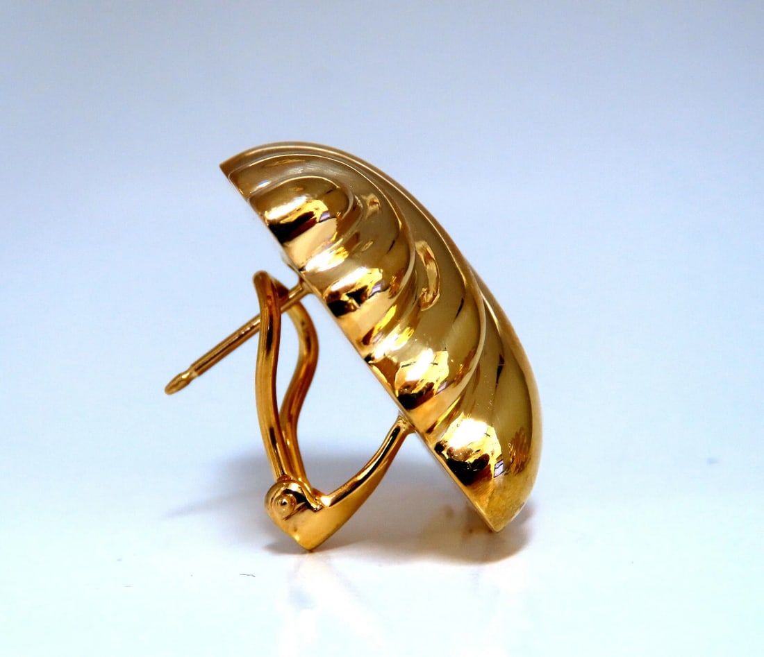 14kt Gold Clip earrings Crest Classic** - 3