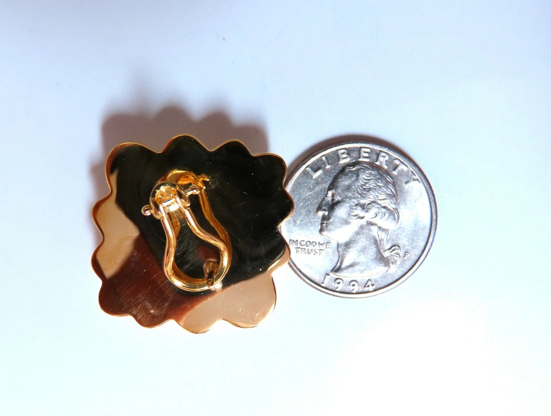 14kt Gold Clip earrings Crest Classic** - 4