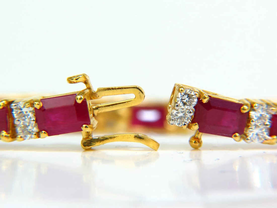 GIA CERTIFIED 18KT 23.46CT NATURAL RUBY DIAMOND BRACELET VIVID** - 11