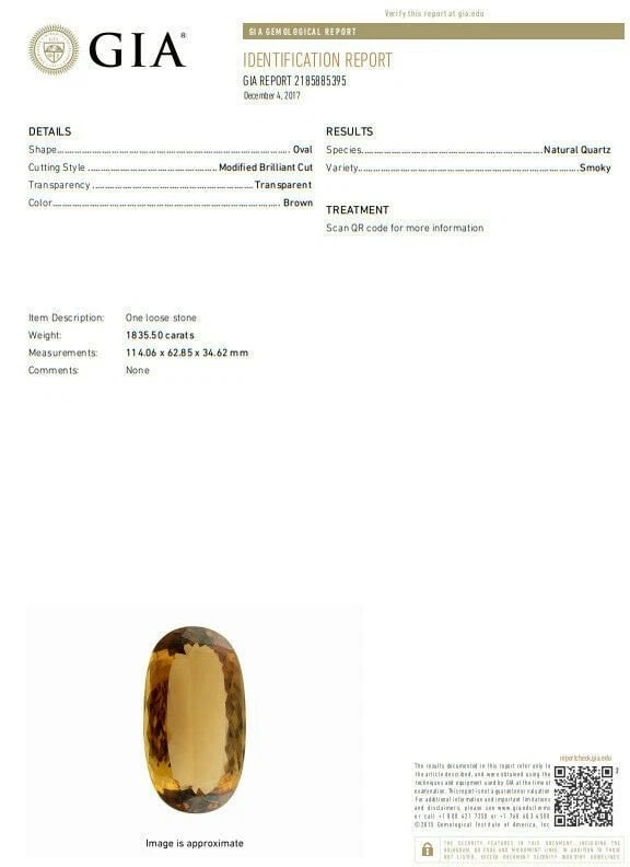 Museum Specimen West American 1835Ct Natural Smoky Quartz Stone - 2