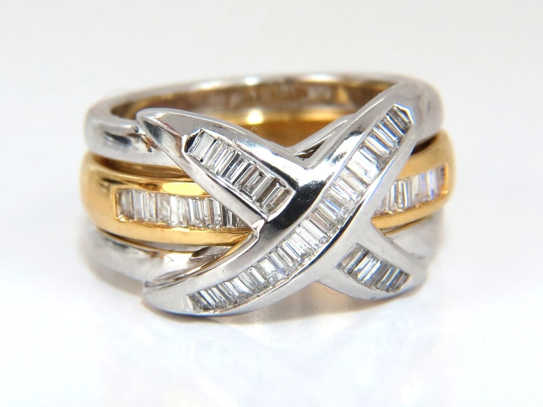 1.00ct Band & Insert Diamonds X Ring 14kt (1 of 7)