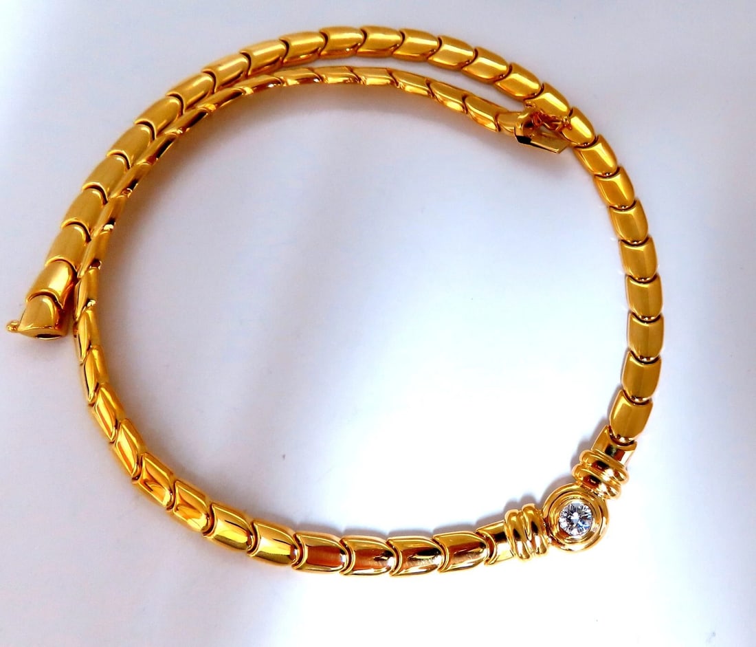 .45ct Natural Solitaire Round Diamond Scaling Link Necklace 14kt** (1 of 6)