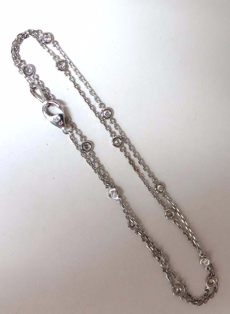 .50ct diamonds station yard necklace 14kt 16 inch** (1 of 4)