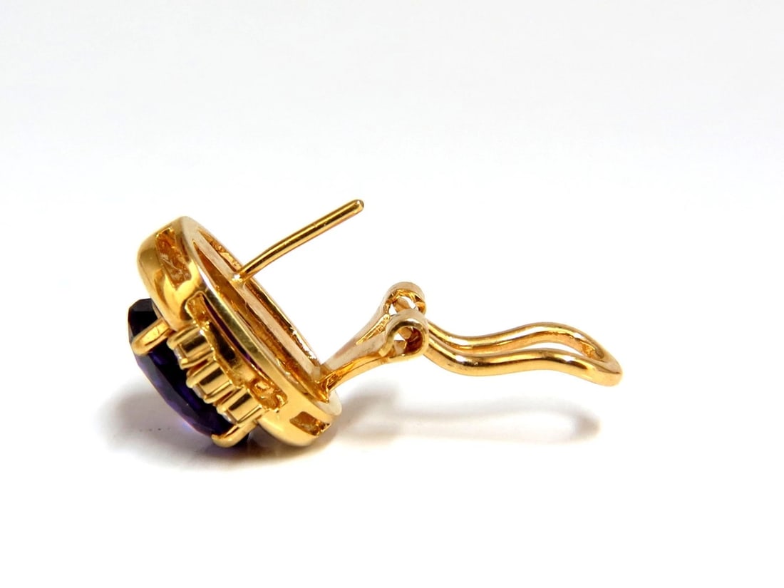 5.06 Natural Amethyst Diamonds Clip Earrings 18Kt** - 3