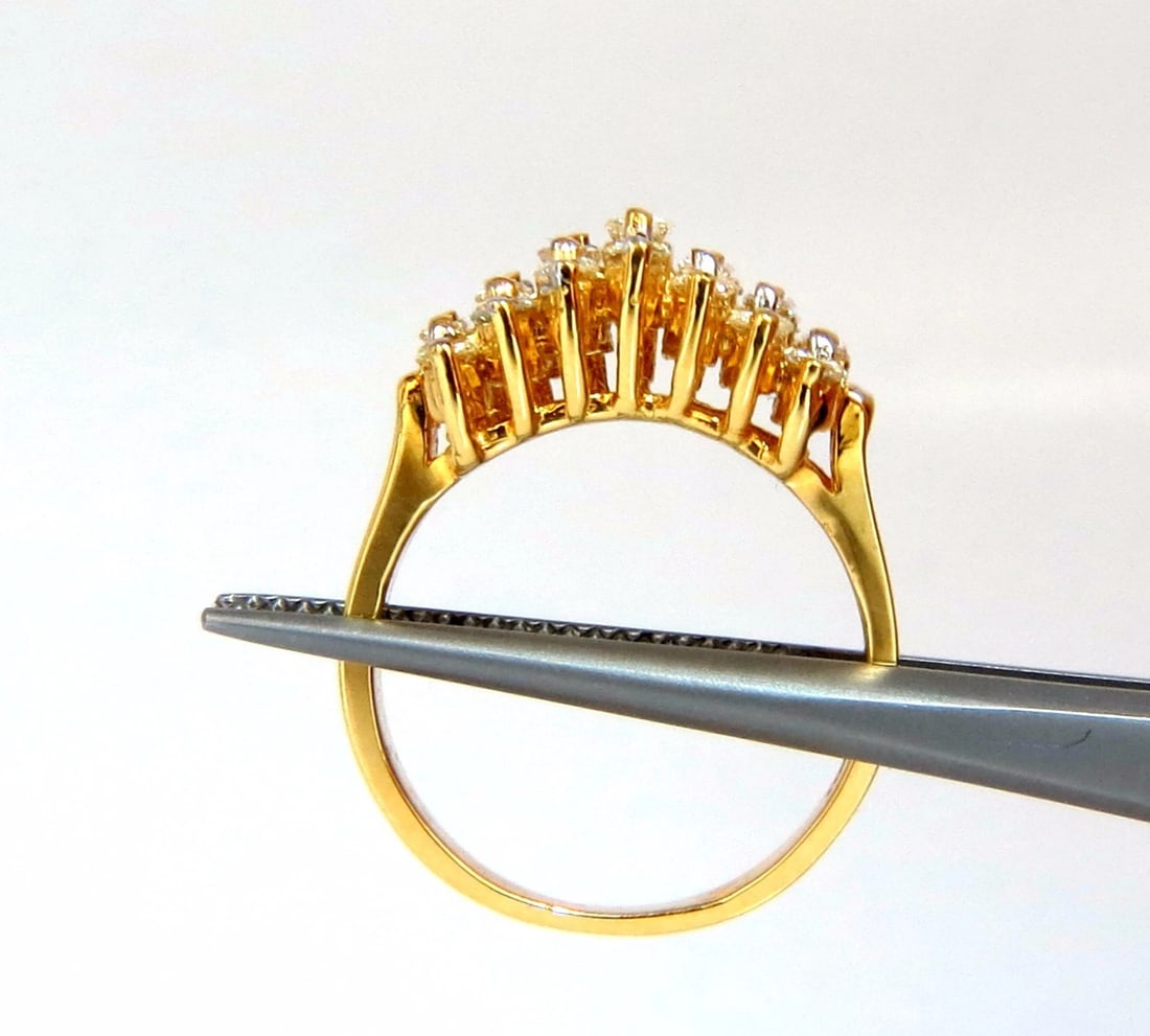 1.40ct diamonds raised cathedral ring 14kt + - 2