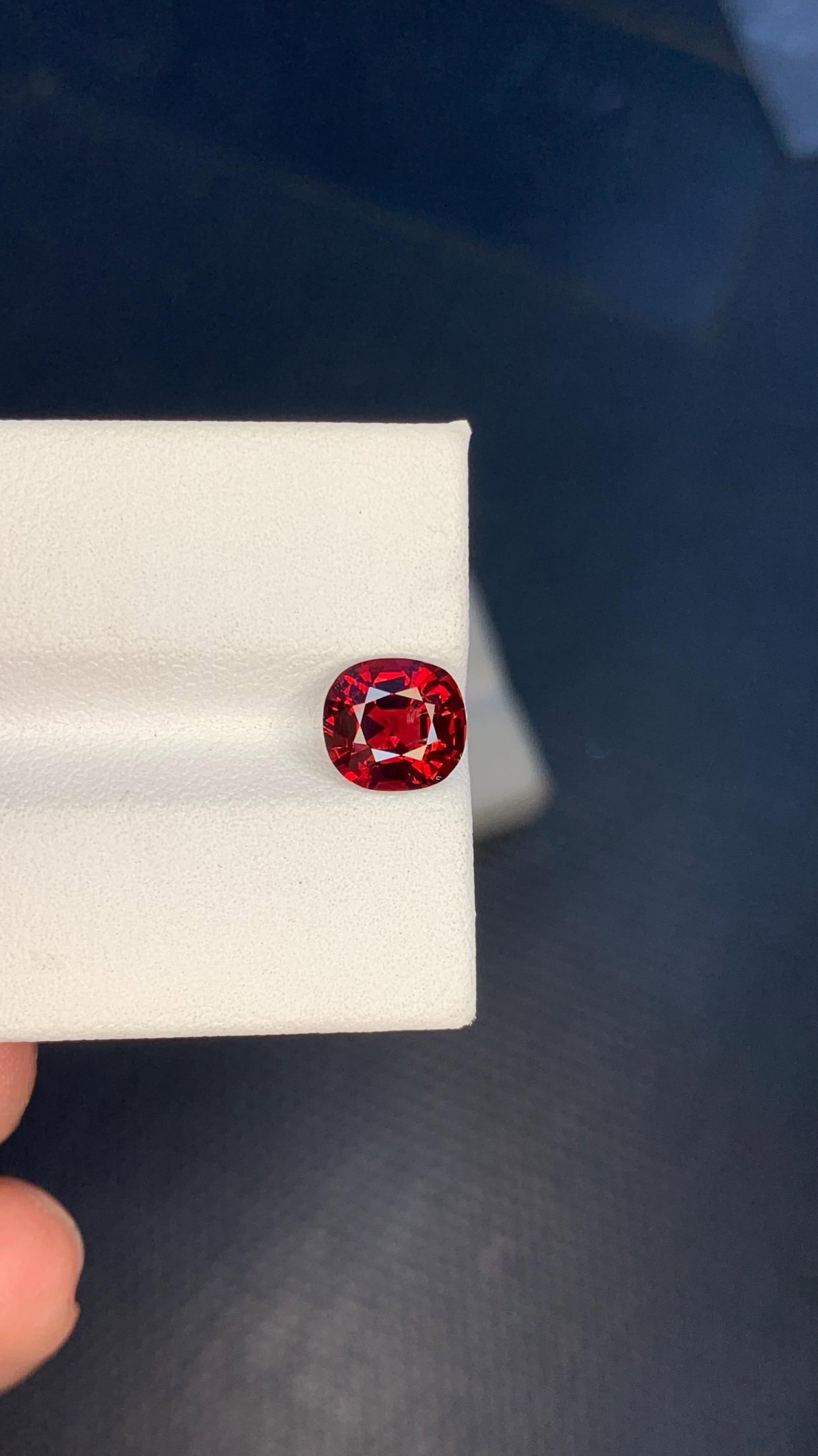 Burma Red Spinel Cushion Cut Gemstone For Wedding Jewelry- 1.87 Carat - 3