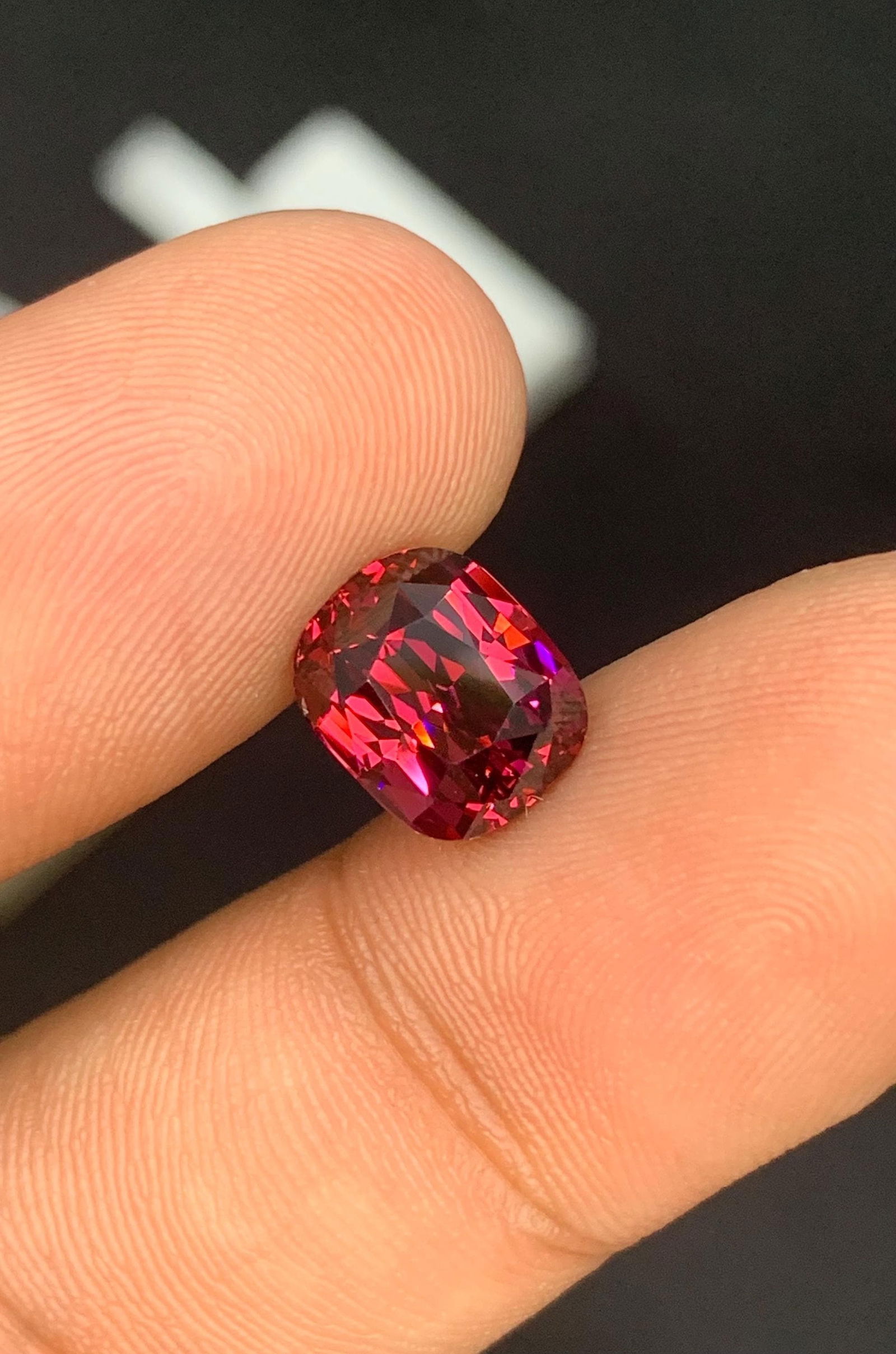 Brilliant Fancy Cushion Cut Raspberry Pink Garnet Gemstone, 4.66 Carat January Birthstone From - 4